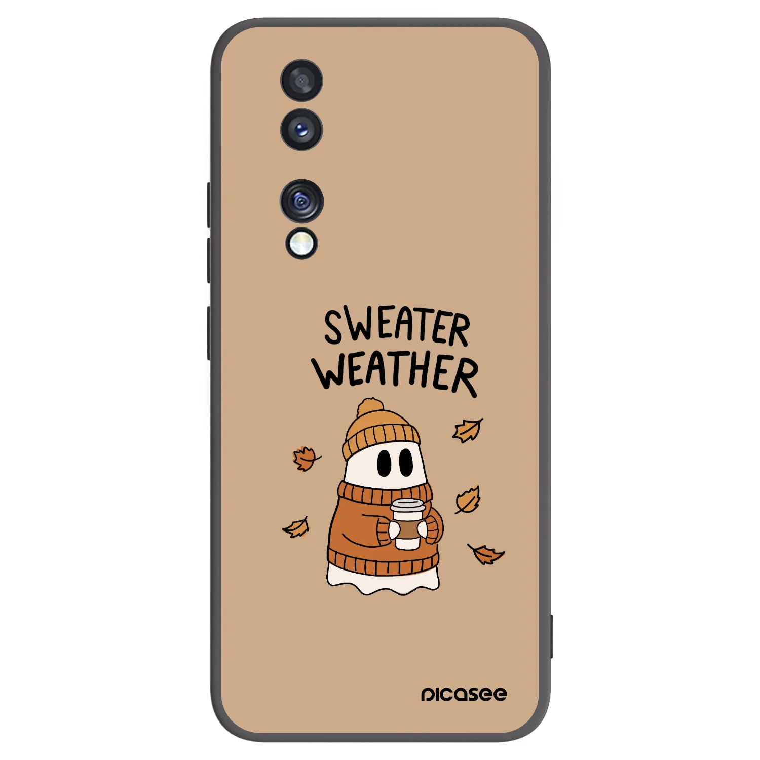 Picasee Μαύρη θήκη σιλικόνης για Honor 70 - Sweater ghost