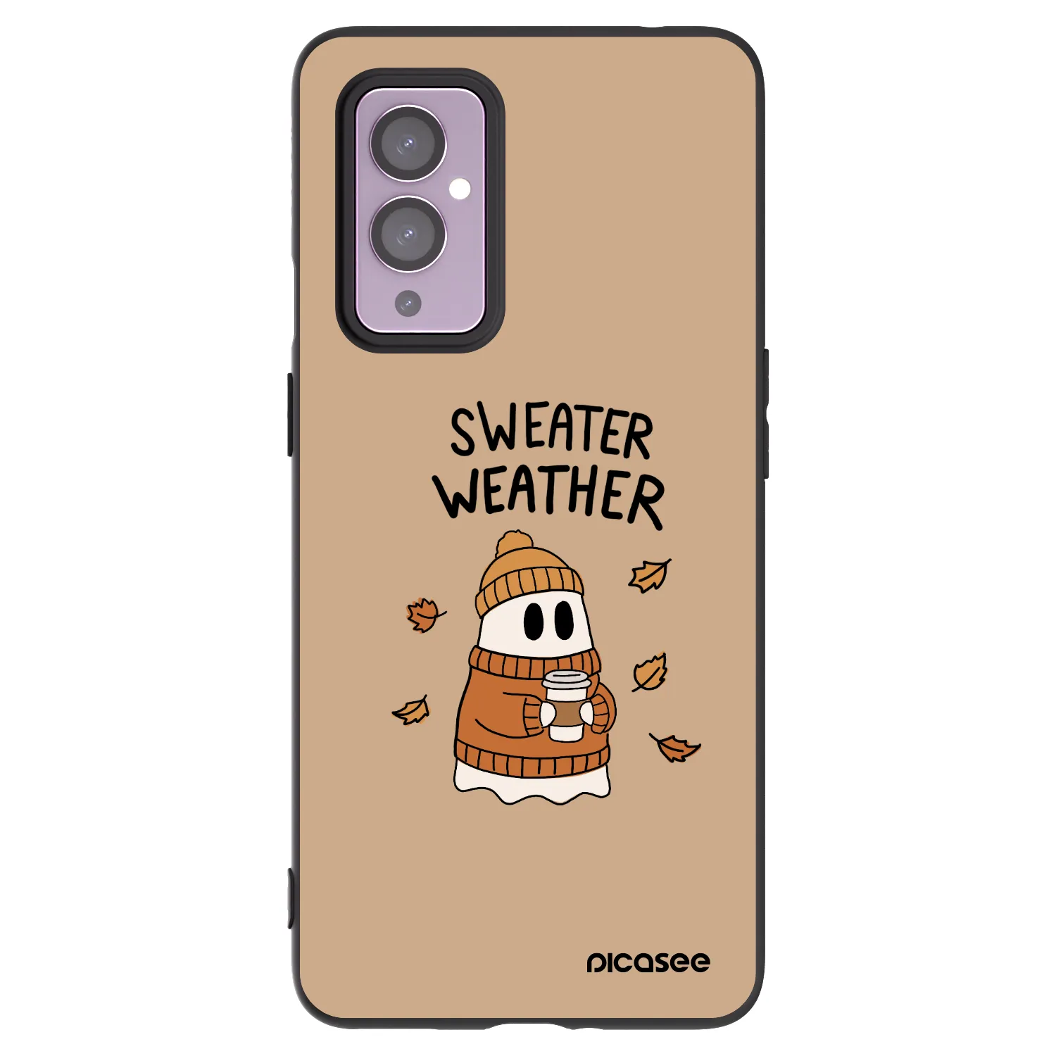 Picasee Μαύρη θήκη σιλικόνης για OnePlus 9 - Sweater ghost