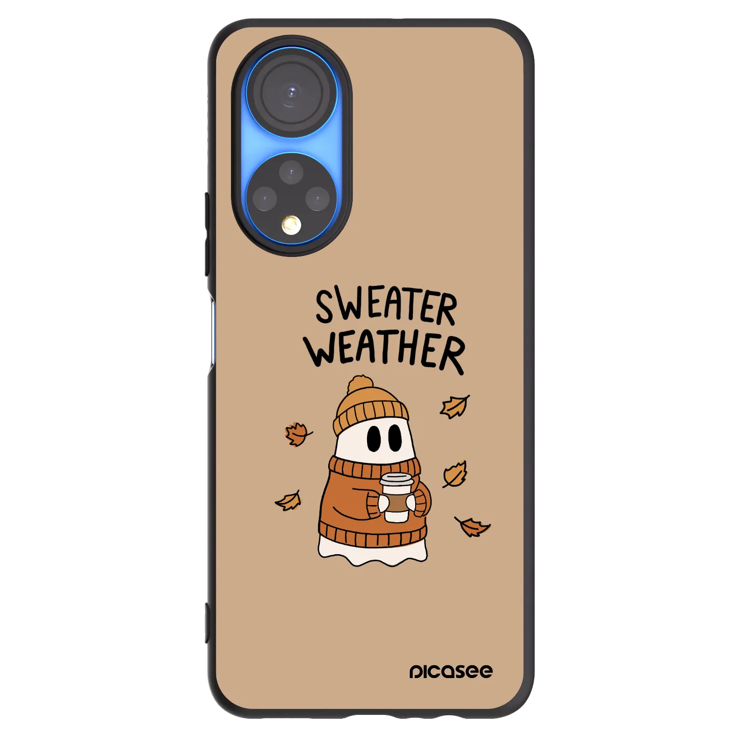 Picasee Μαύρη θήκη σιλικόνης για Honor X7 - Sweater ghost