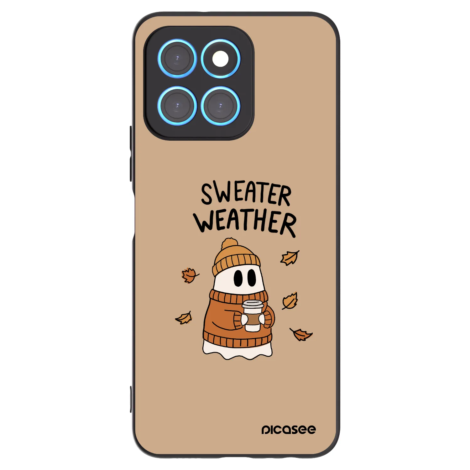 Picasee Μαύρη θήκη σιλικόνης για Honor X8 5G - Sweater ghost