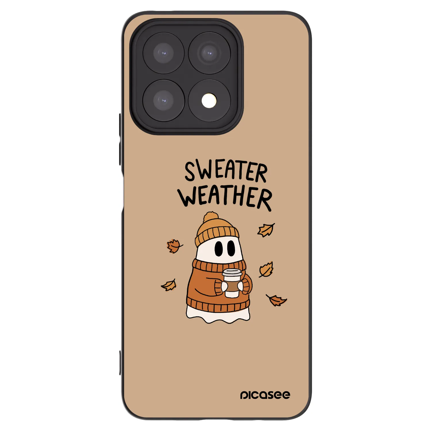 Picasee Μαύρη θήκη σιλικόνης για Honor X8a - Sweater ghost