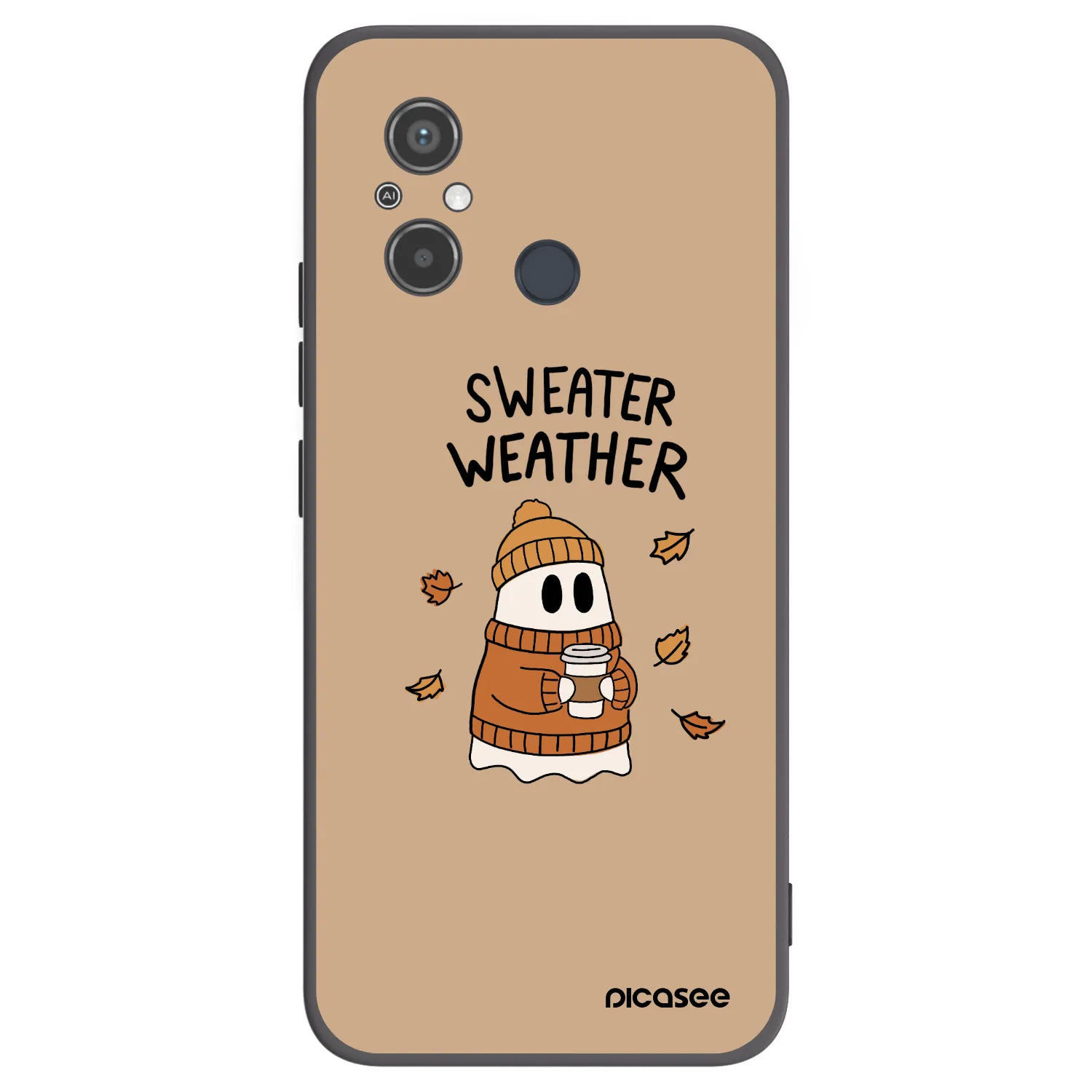 Picasee Μαύρη θήκη σιλικόνης για Xiaomi Redmi 12C - Sweater ghost