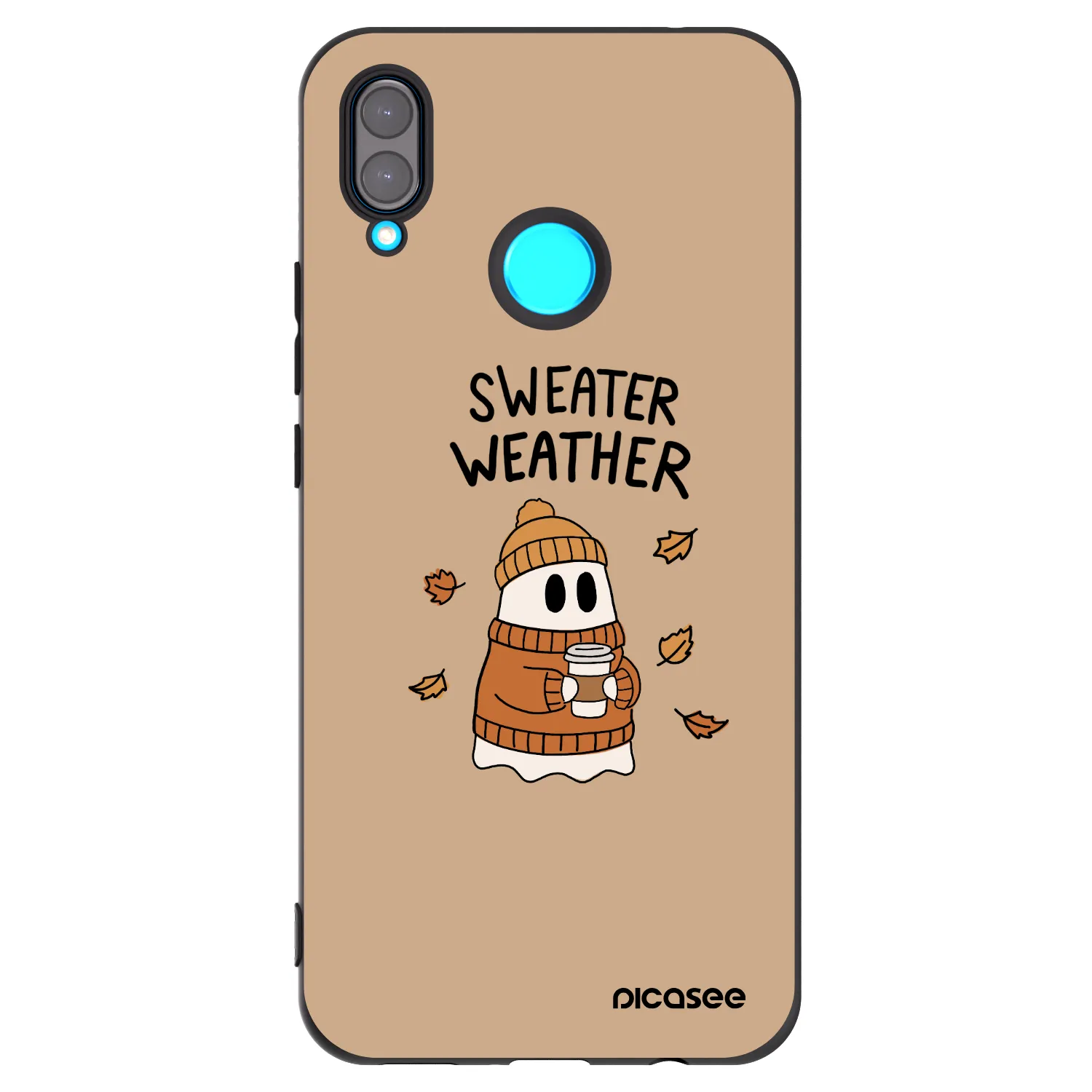 Picasee Μαύρη θήκη σιλικόνης για Huawei Nova 3i - Sweater ghost