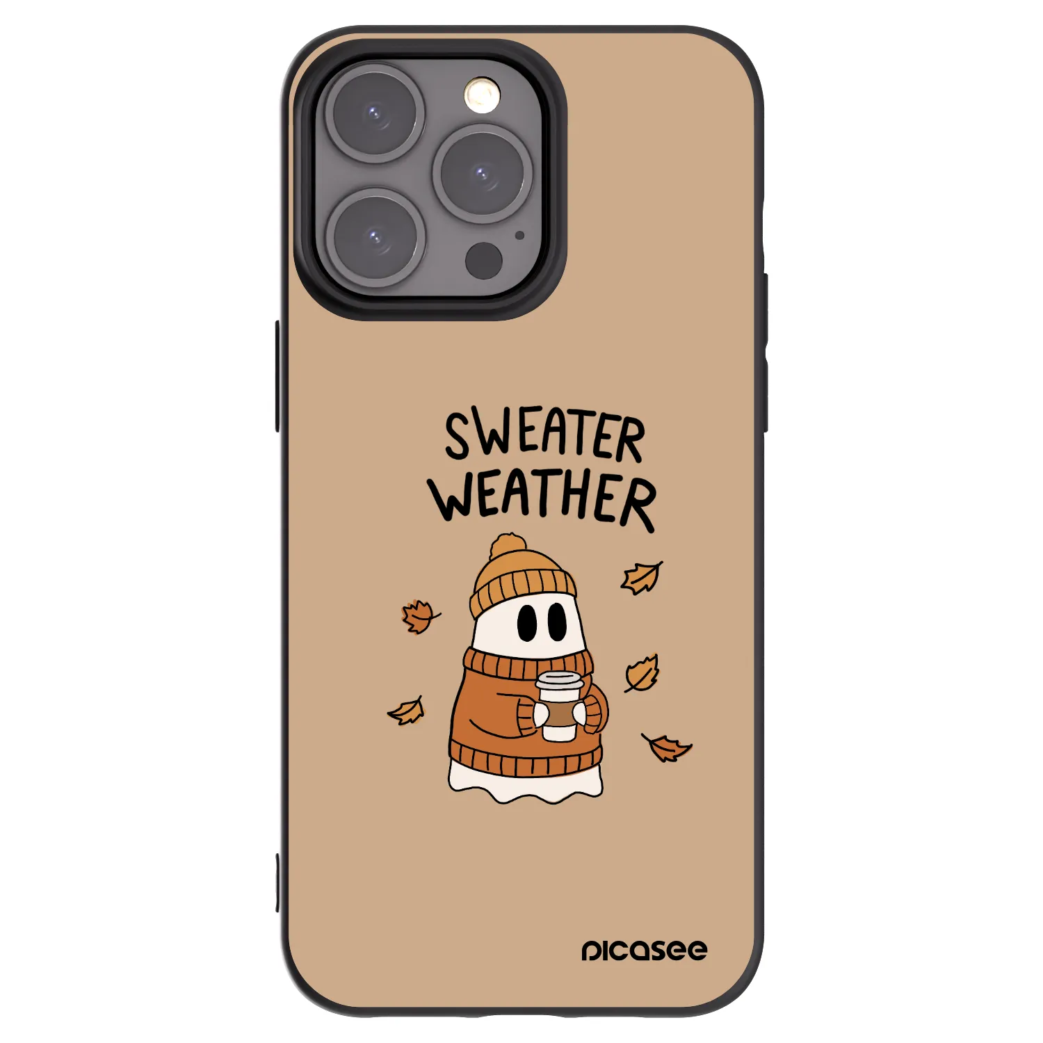 Picasee Μαύρη θήκη σιλικόνης για Apple iPhone 15 Pro Max - Sweater ghost
