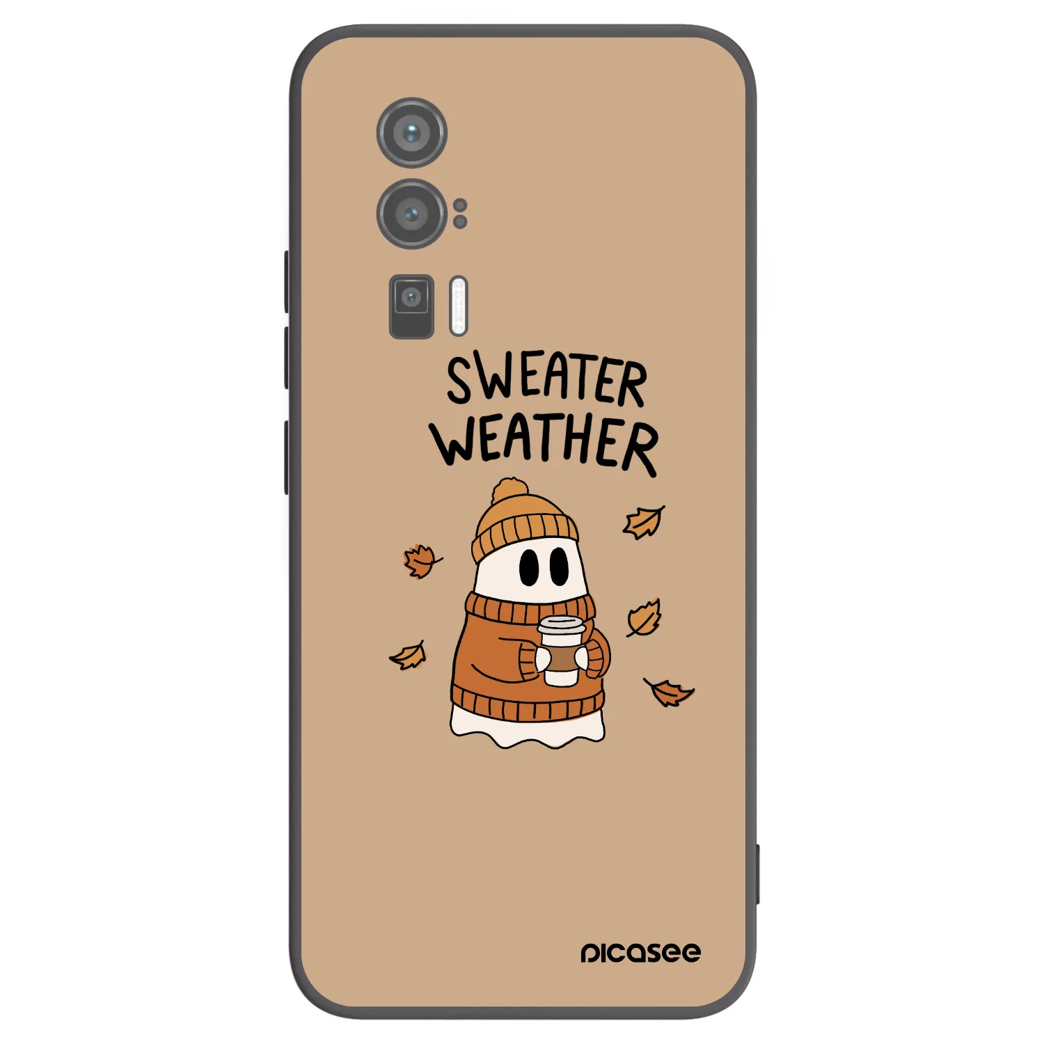 Picasee Μαύρη θήκη σιλικόνης για Xiaomi Poco F5 Pro 5G - Sweater ghost