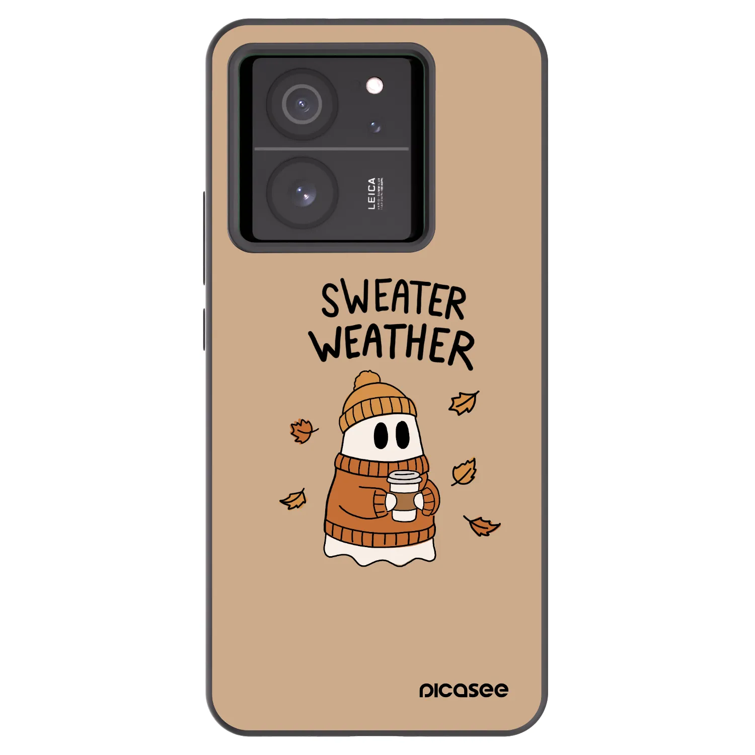 Picasee Μαύρη θήκη σιλικόνης για Xiaomi 13T - Sweater ghost