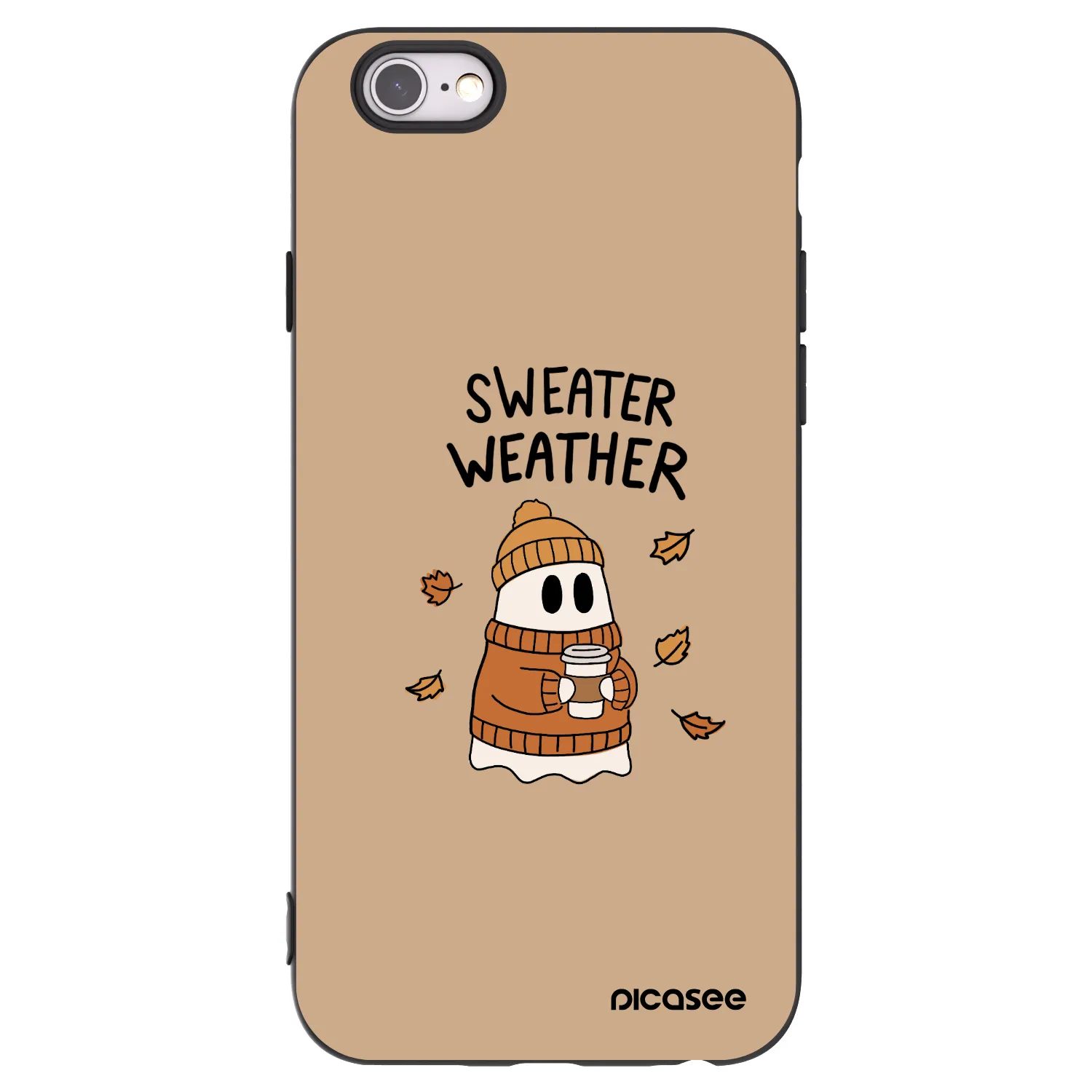 Picasee Μαύρη θήκη σιλικόνης για Apple iPhone 6/6S - Sweater ghost