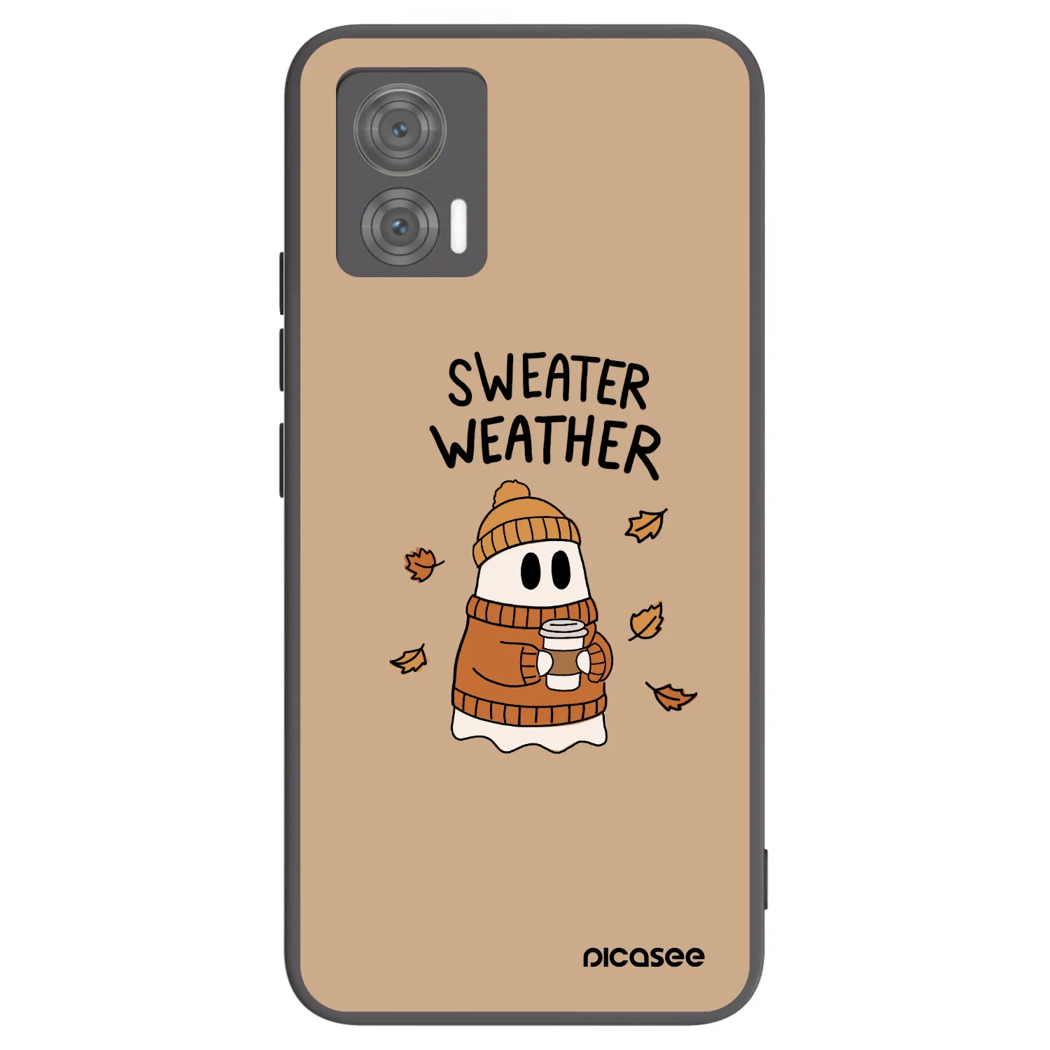 Picasee Μαύρη θήκη σιλικόνης για Motorola Edge 30 Neo - Sweater ghost