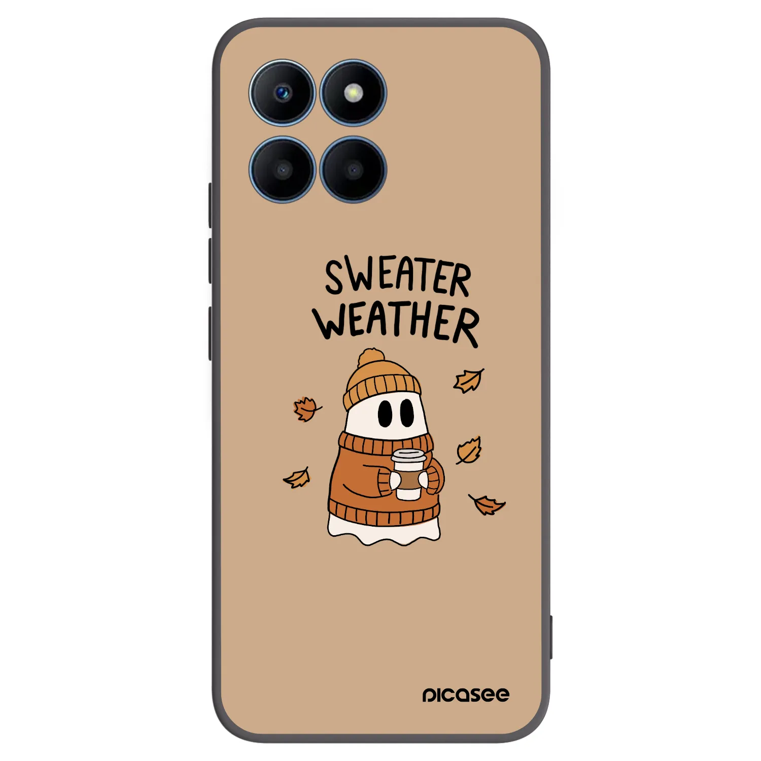 Picasee Μαύρη θήκη σιλικόνης για Honor 70 Lite - Sweater ghost