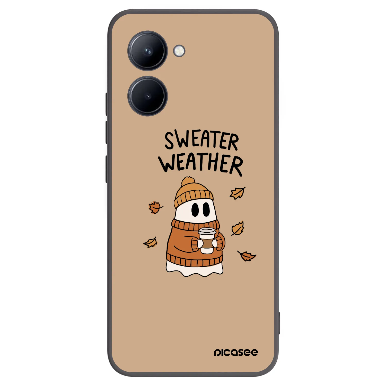 Picasee Μαύρη θήκη σιλικόνης για Realme C33 (2023) - Sweater ghost
