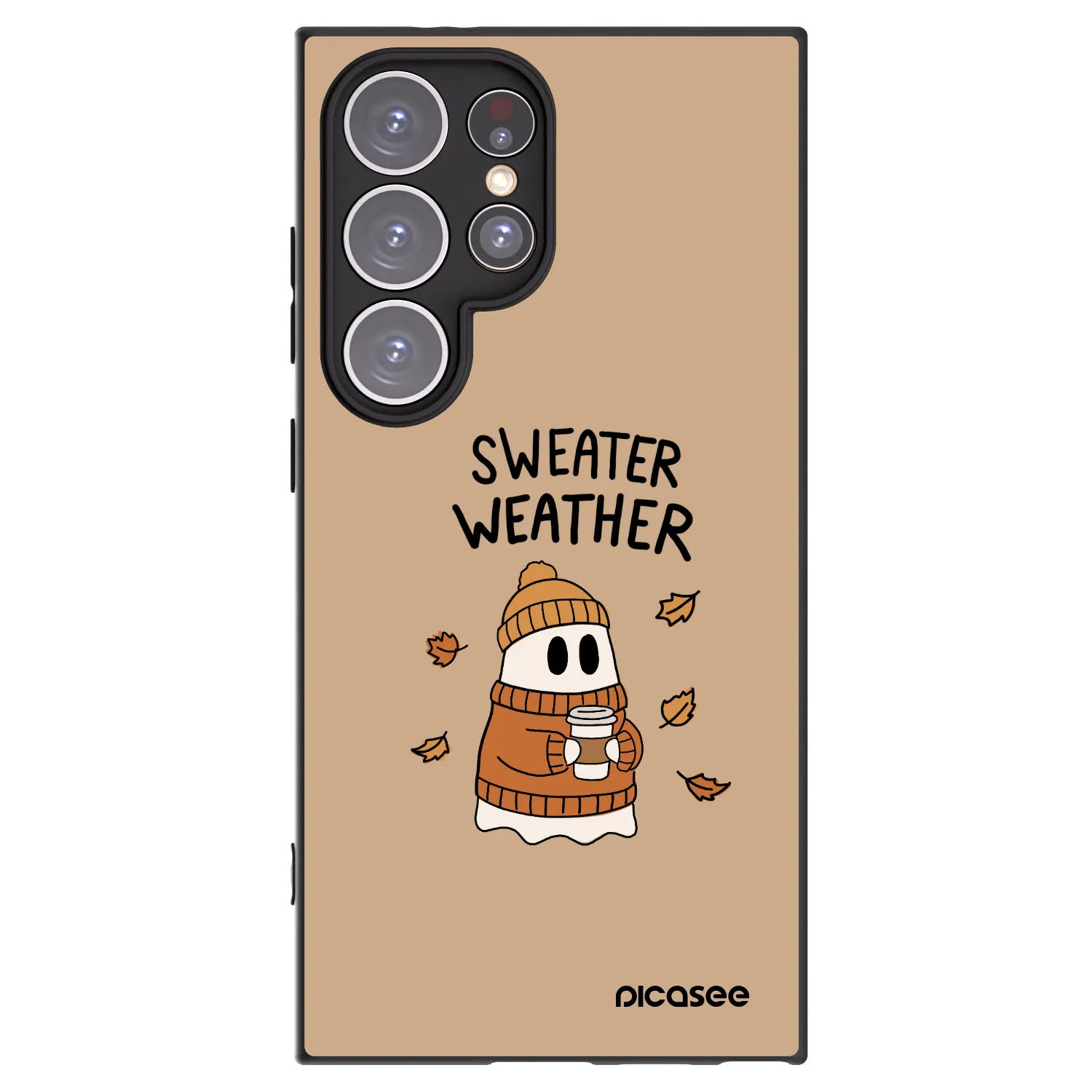 Picasee Μαύρη θήκη σιλικόνης για Samsung Galaxy S24 Ultra S928B 5G - Sweater ghost