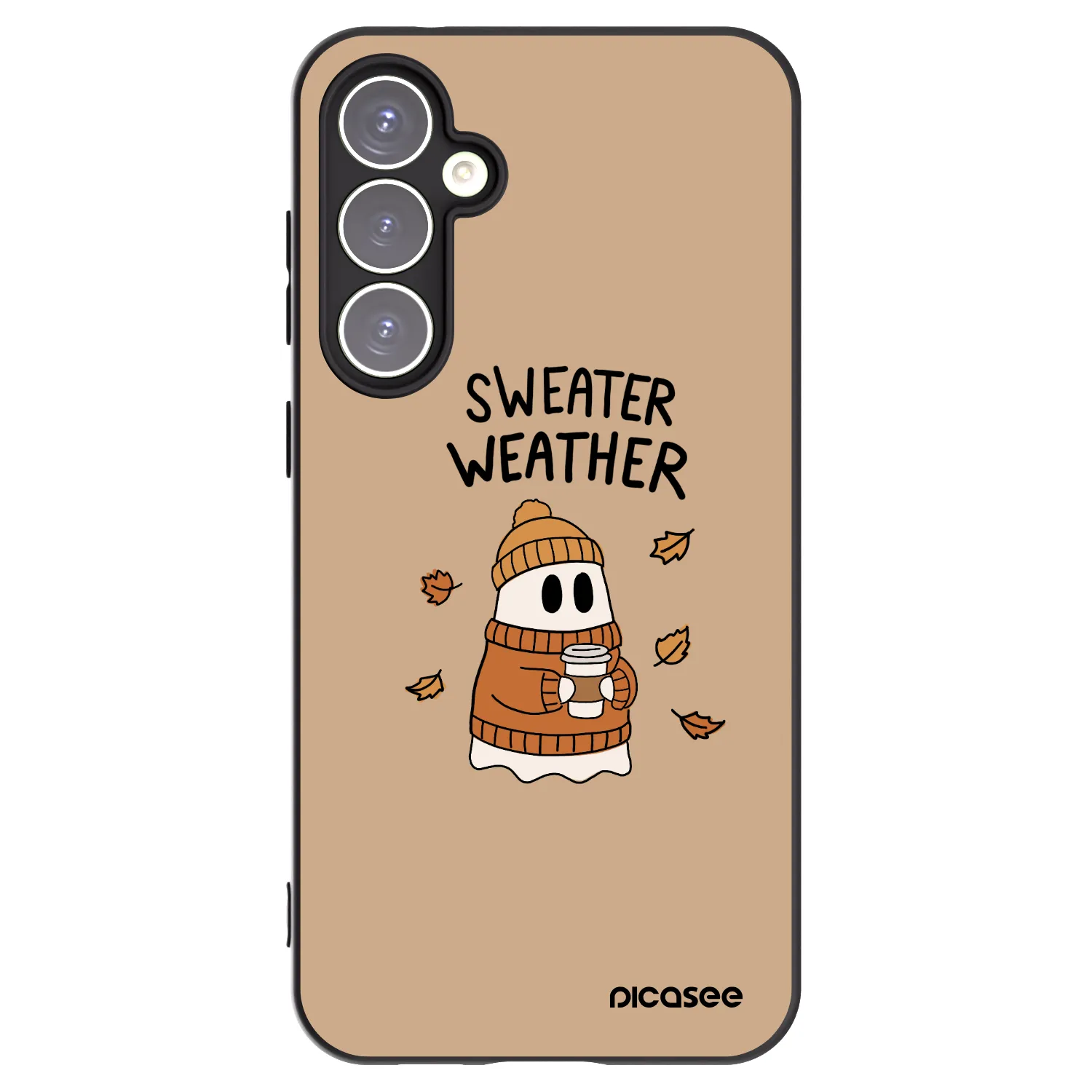 Picasee Μαύρη θήκη σιλικόνης για Samsung Galaxy S23 FE S711B - Sweater ghost