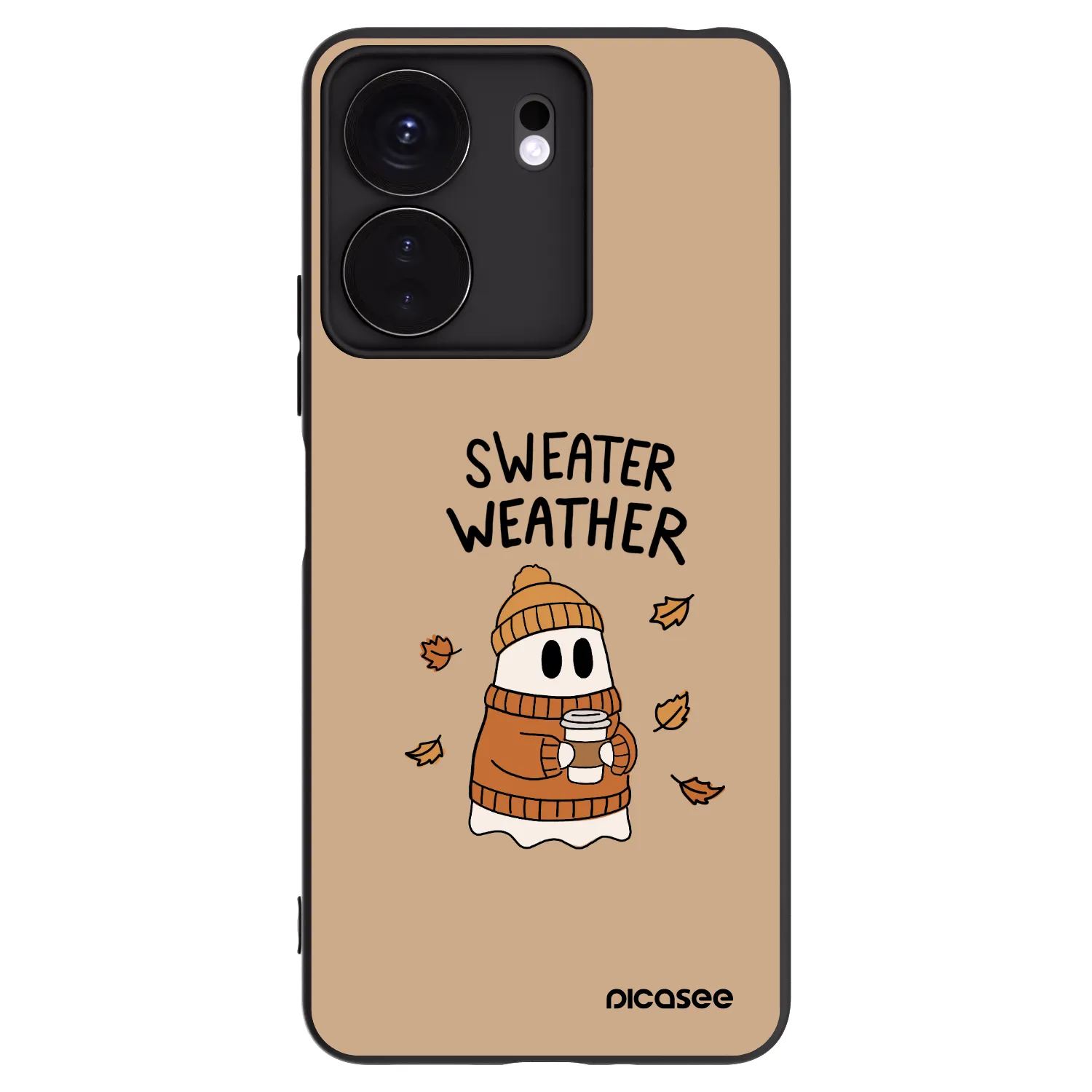 Picasee Μαύρη θήκη σιλικόνης για Xiaomi Redmi 13C 4G - Sweater ghost