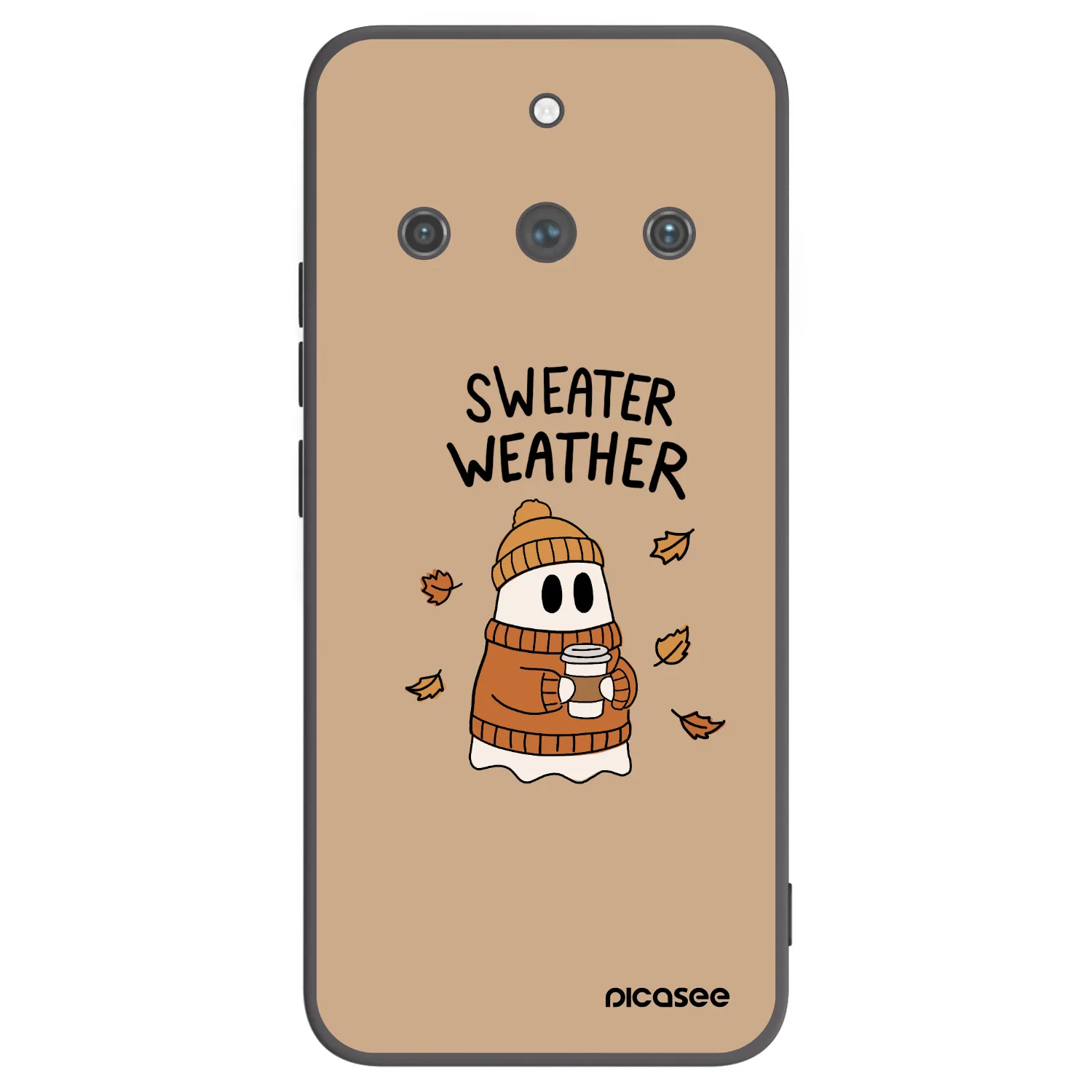 Picasee Μαύρη θήκη σιλικόνης για Realme 11 Pro+ - Sweater ghost
