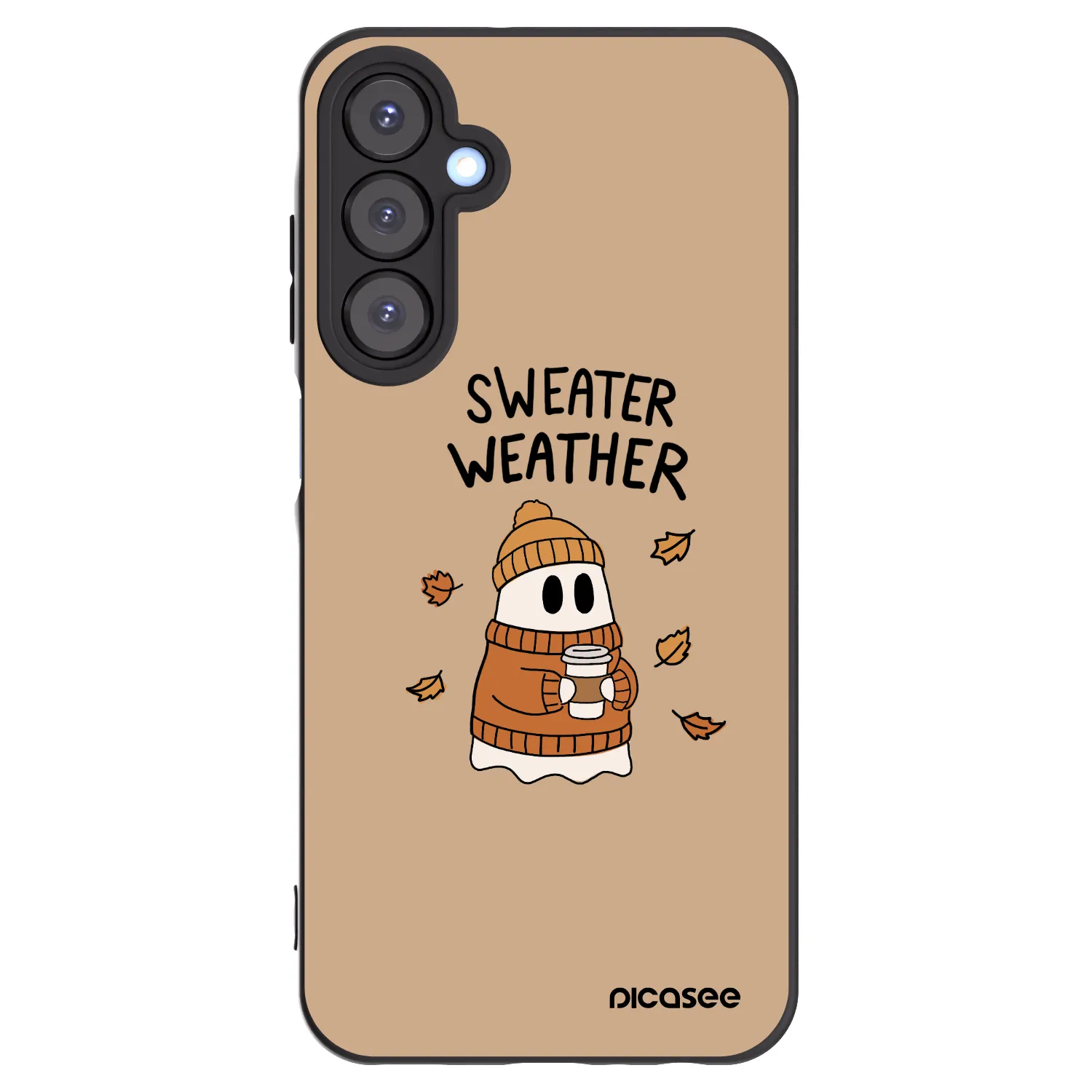 Picasee Μαύρη θήκη σιλικόνης για Samsung Galaxy A25 A256B 5G - Sweater ghost