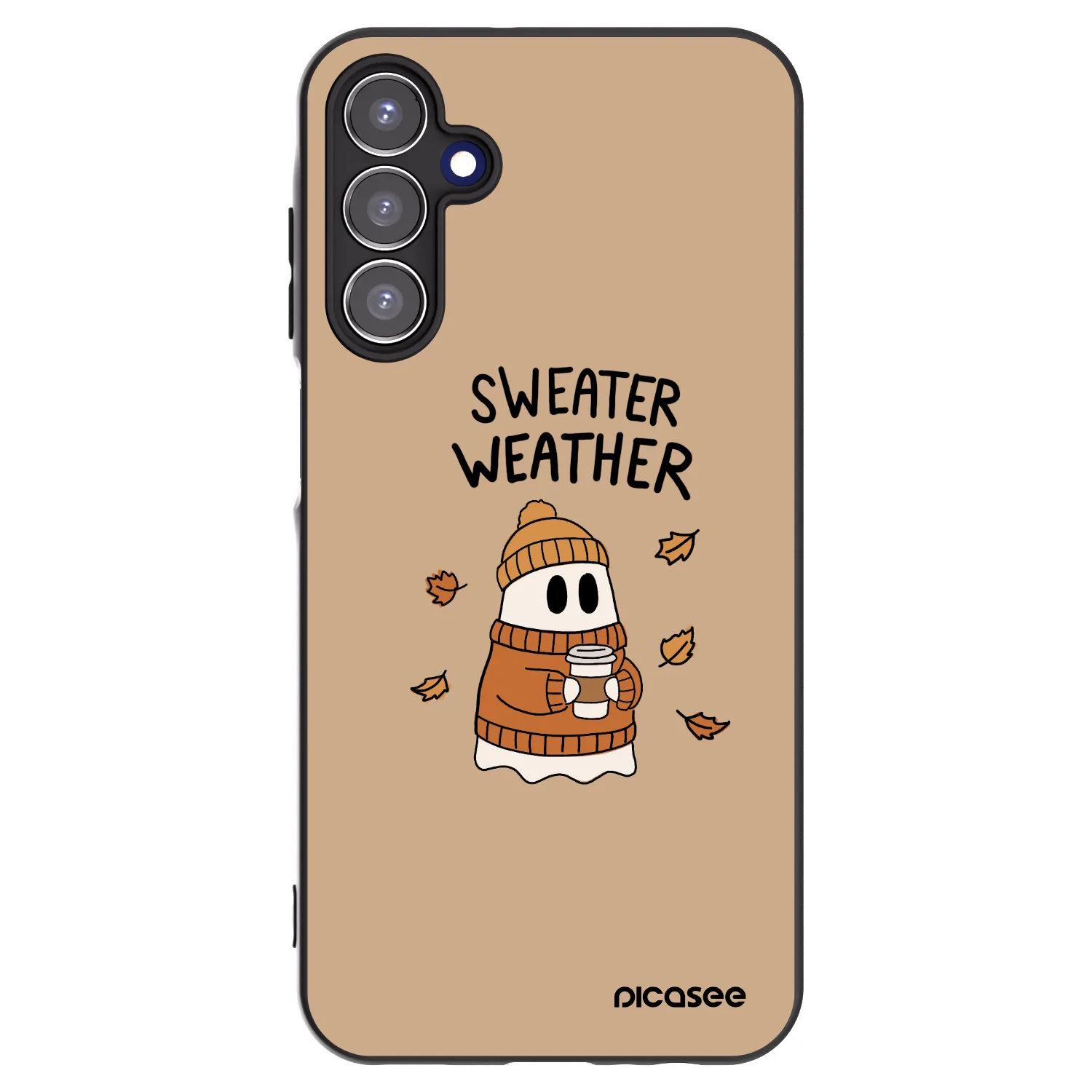 Picasee Μαύρη θήκη σιλικόνης για Samsung Galaxy A15 A156B 5G - Sweater ghost