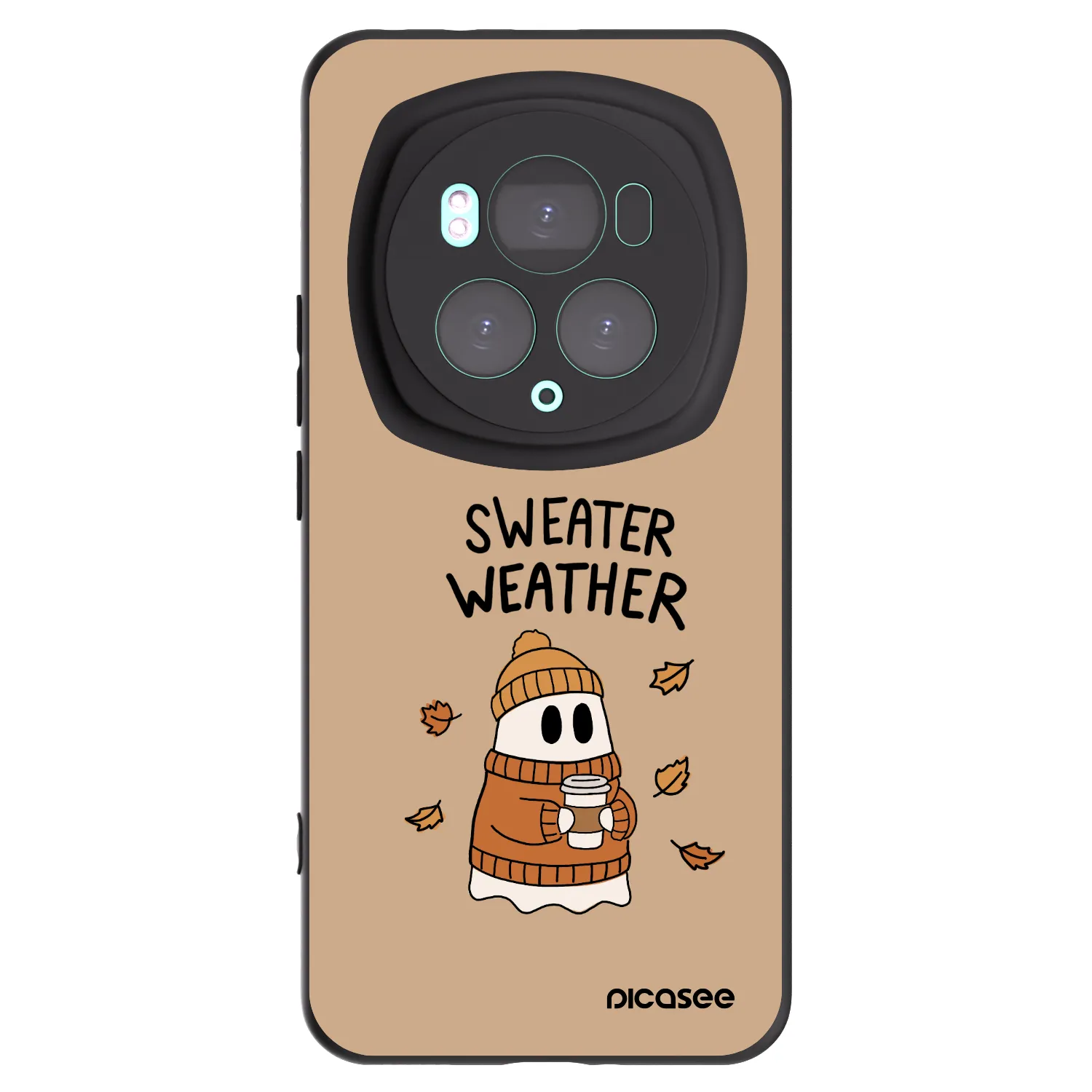 Picasee Μαύρη θήκη σιλικόνης για Honor Magic6 Pro - Sweater ghost