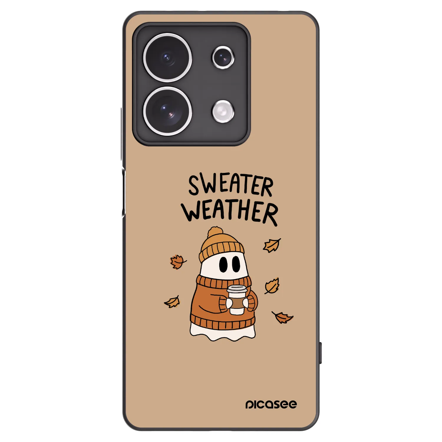 Picasee Μαύρη θήκη σιλικόνης για Xiaomi Redmi Note 13 4G - Sweater ghost