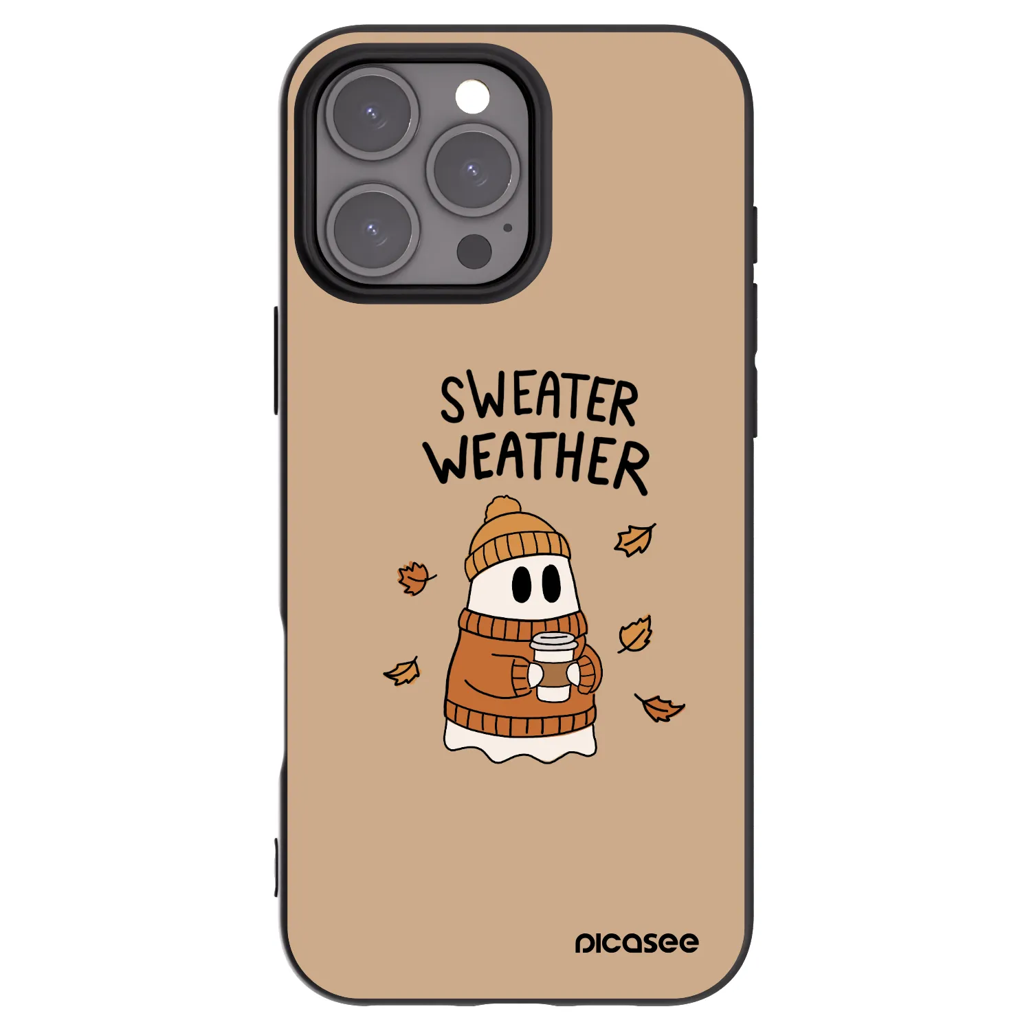 Picasee Μαύρη θήκη σιλικόνης για Apple iPhone 16 Pro Max - Sweater ghost