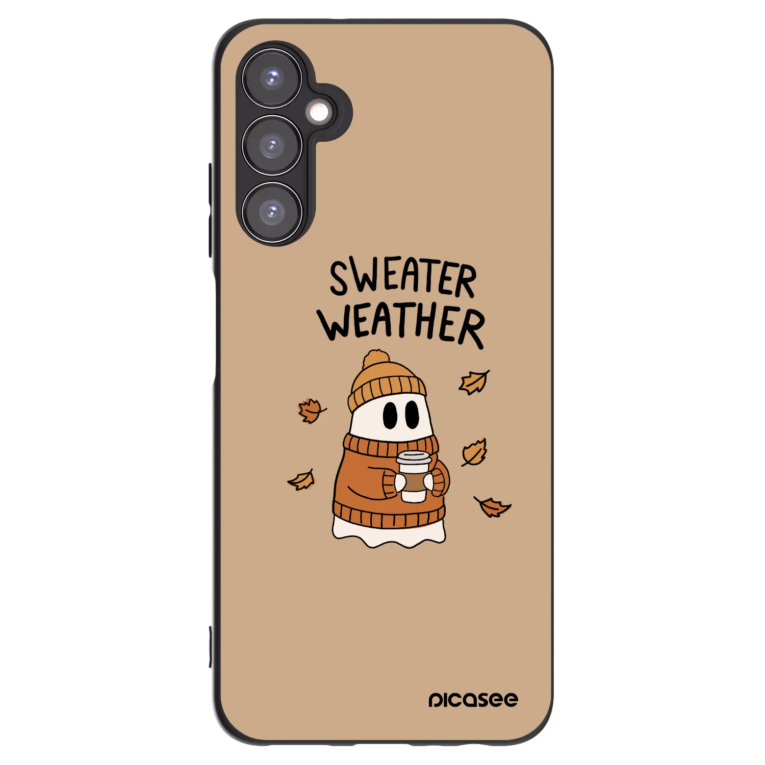 Picasee Μαύρη θήκη σιλικόνης για Samsung Galaxy A05s A057G - Sweater ghost