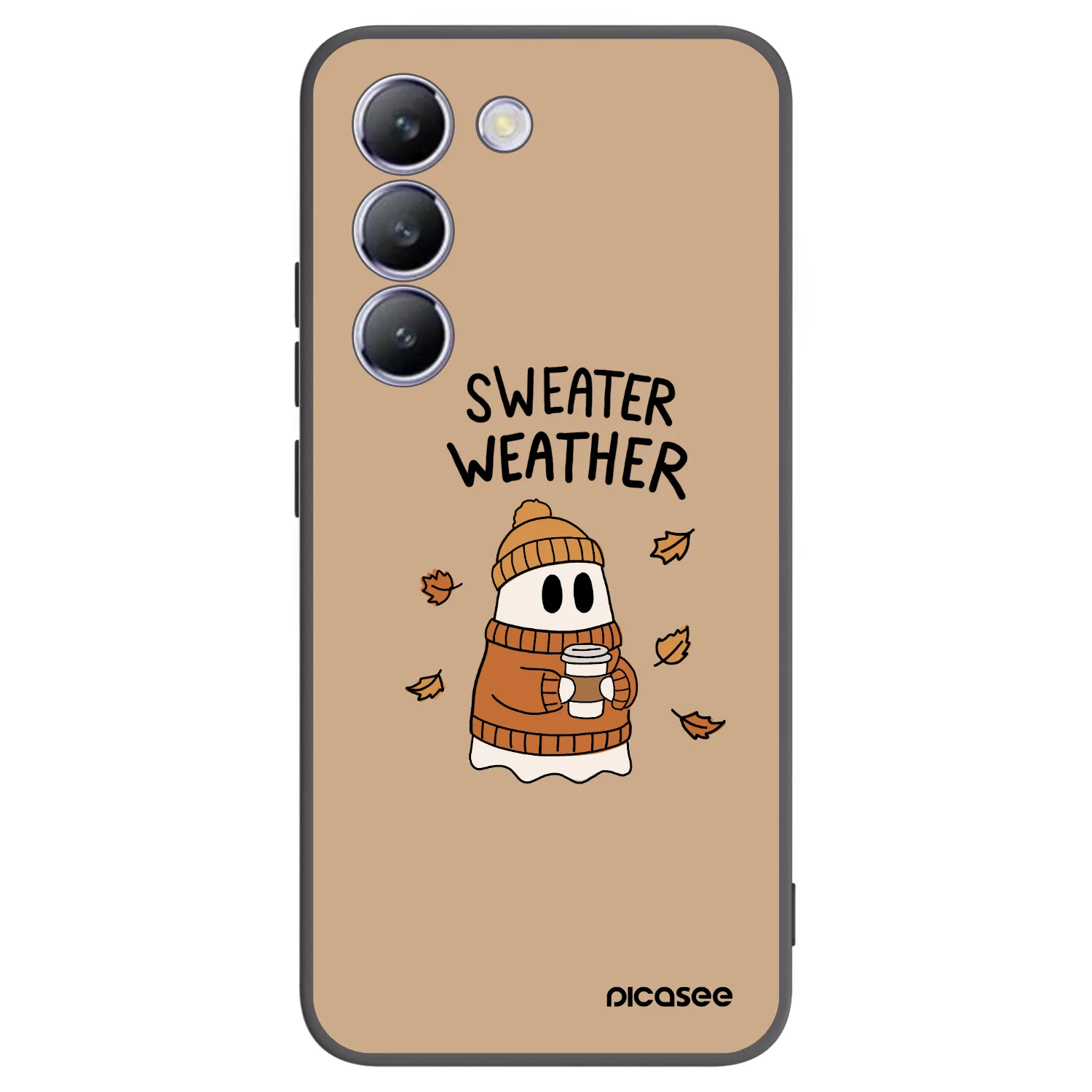 Picasee Μαύρη θήκη σιλικόνης για Vivo V40 SE 5G - Sweater ghost