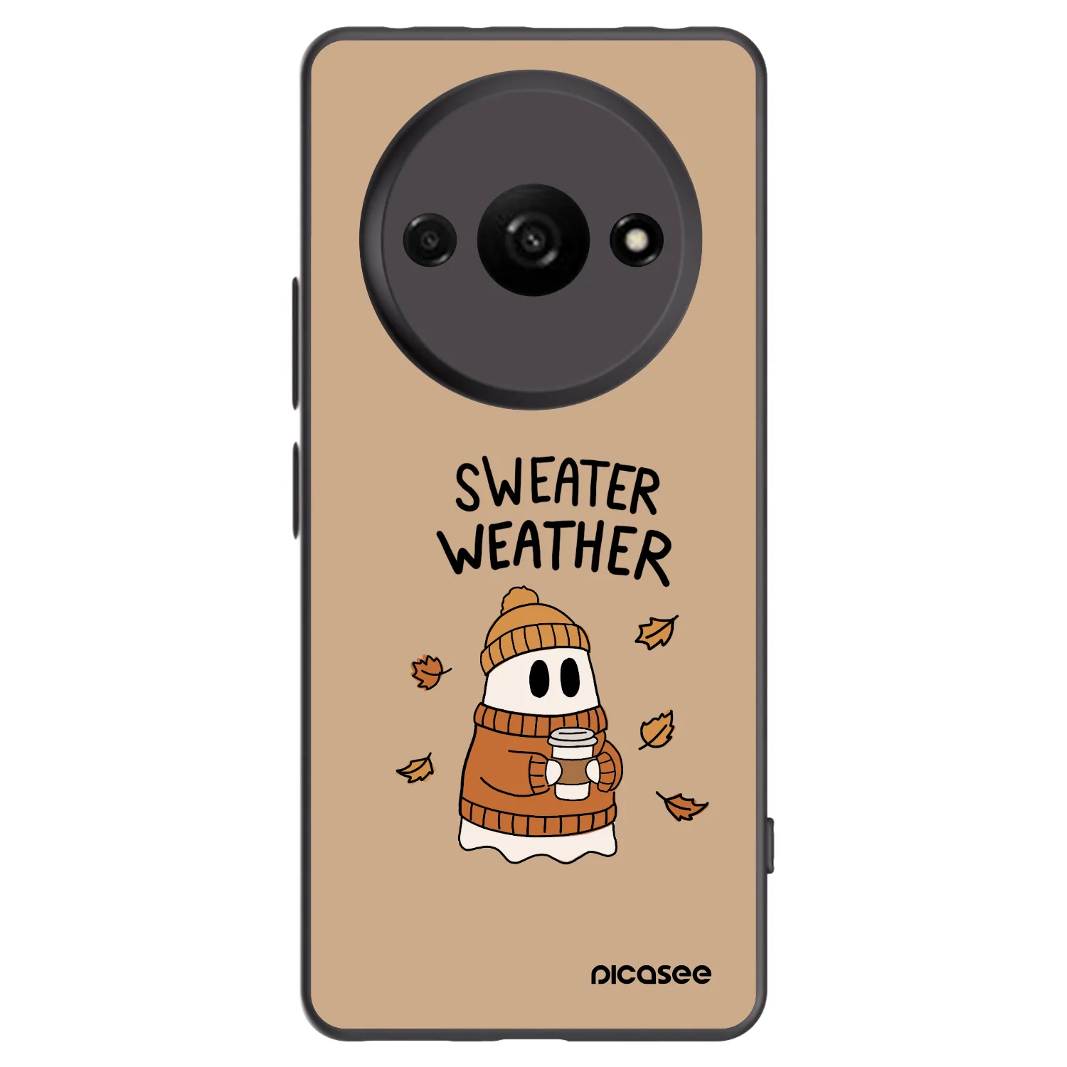 Picasee Μαύρη θήκη σιλικόνης για Xiaomi Redmi A3 - Sweater ghost