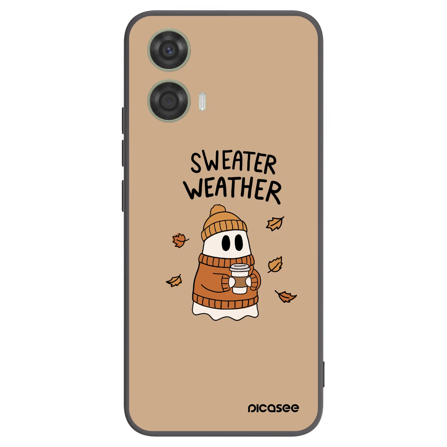 Picasee Μαύρη θήκη σιλικόνης για Motorola Moto G24 - Sweater ghost
