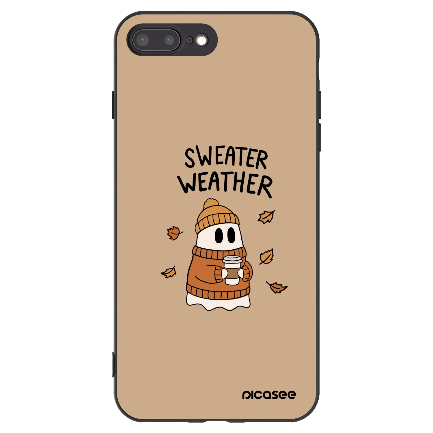 Picasee Μαύρη θήκη σιλικόνης για Apple iPhone 7 Plus - Sweater ghost