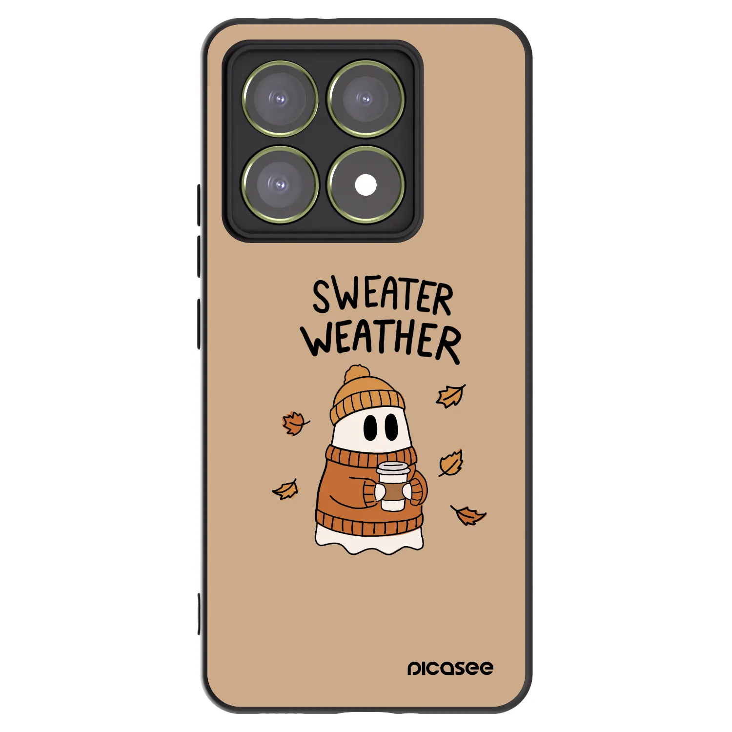 Picasee Μαύρη θήκη σιλικόνης για Xiaomi 14T - Sweater ghost