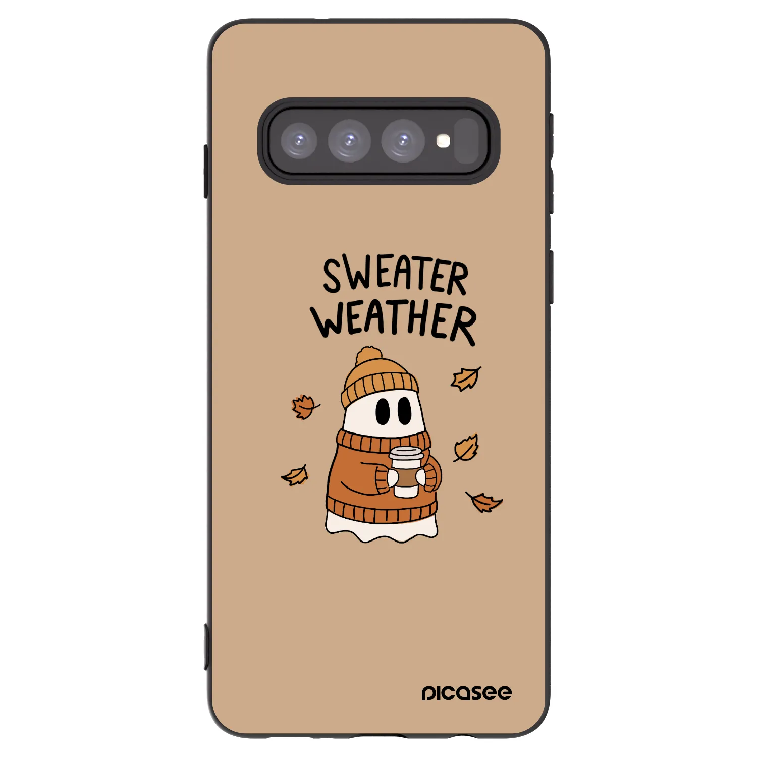 Picasee Μαύρη θήκη σιλικόνης για Samsung Galaxy S10 G973 - Sweater ghost
