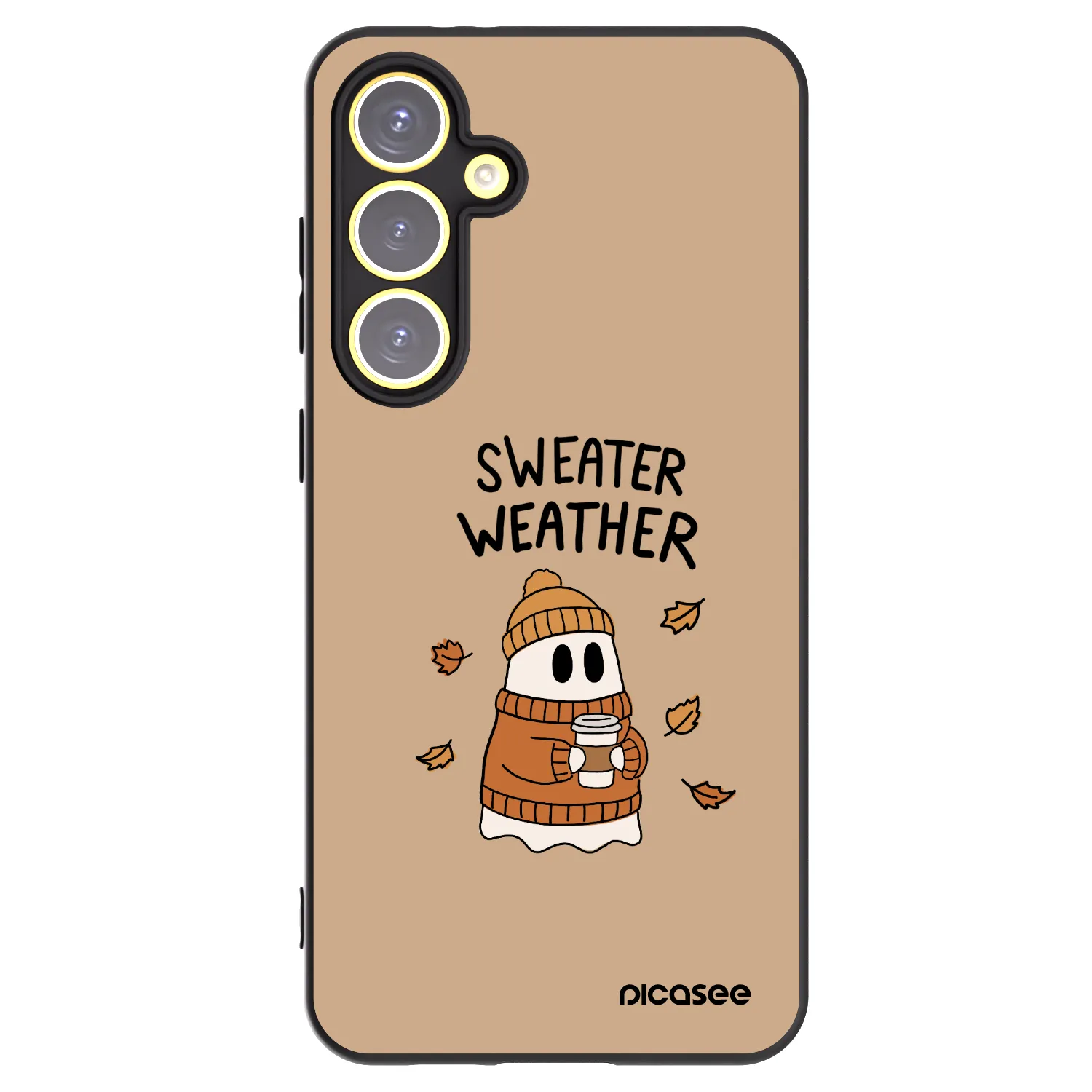 Picasee Μαύρη θήκη σιλικόνης για Samsung Galaxy S24 FE S721B - Sweater ghost