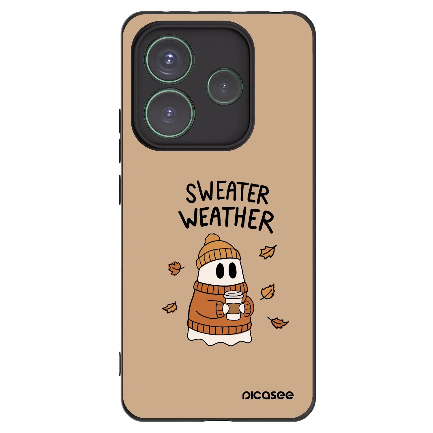 Picasee Μαύρη θήκη σιλικόνης για Xiaomi Redmi Note 14 5G - Sweater ghost