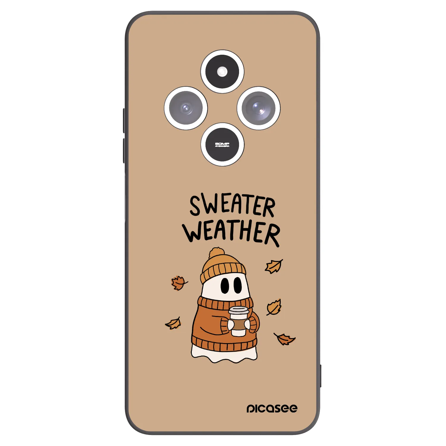 Picasee Μαύρη θήκη σιλικόνης για Xiaomi Redmi 14C - Sweater ghost
