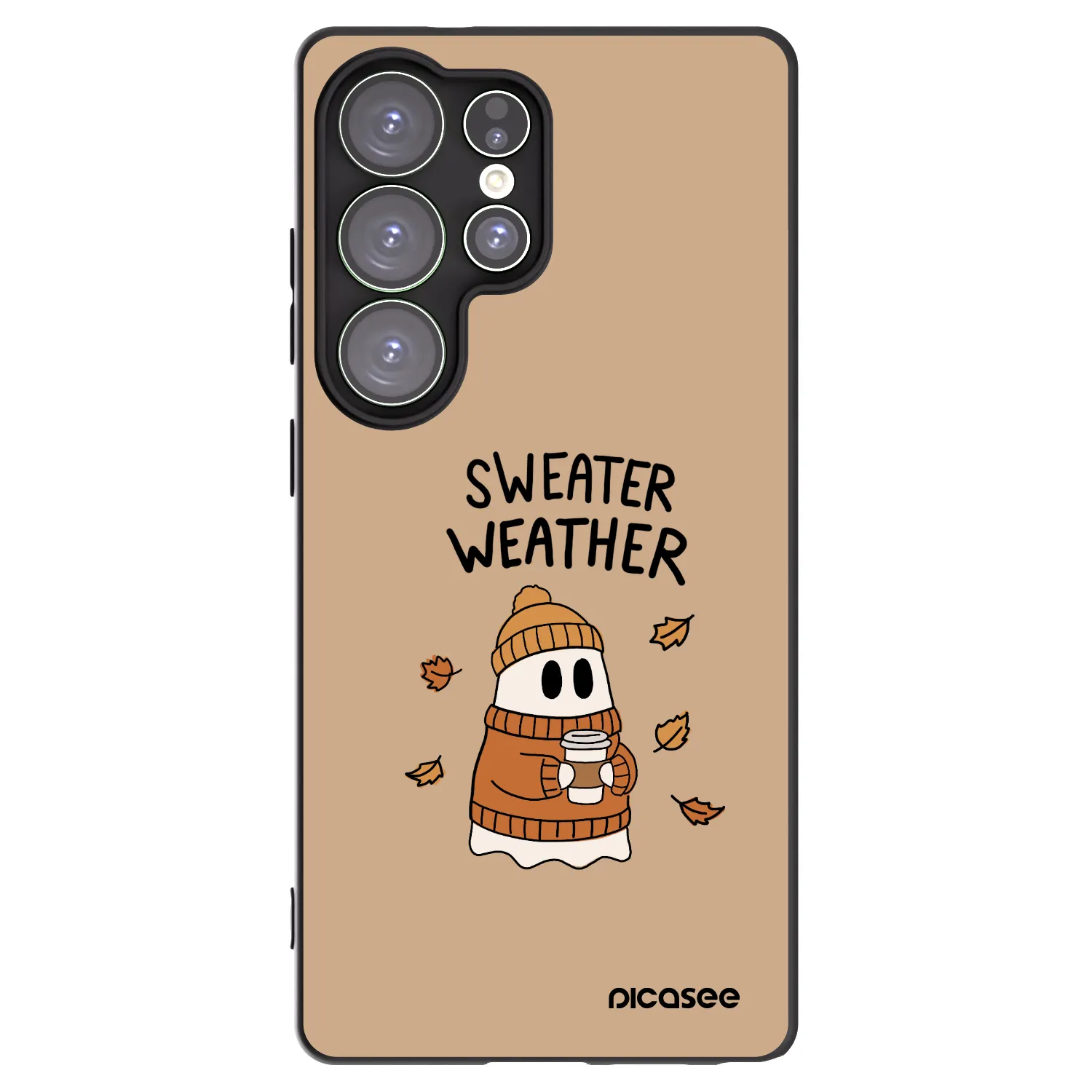 Picasee Μαύρη θήκη σιλικόνης για Samsung Galaxy S25 Ultra 5G - Sweater ghost