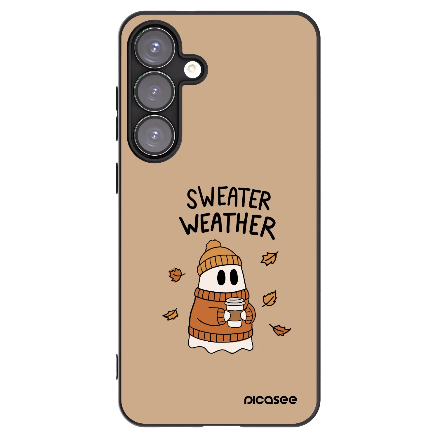 Picasee Μαύρη θήκη σιλικόνης για Samsung Galaxy S25+ 5G - Sweater ghost