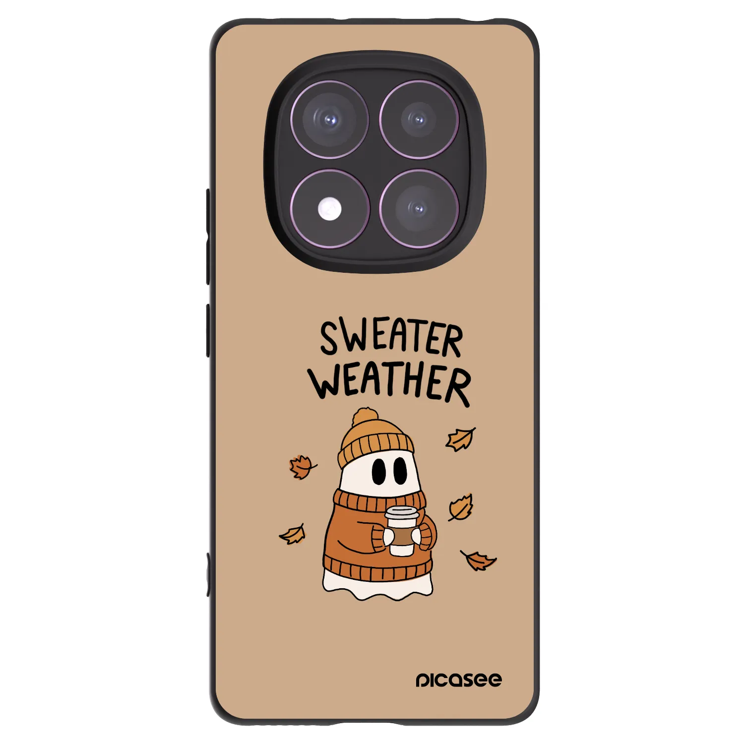 Picasee Μαύρη θήκη σιλικόνης για Xiaomi Redmi Note 14 Pro 4G - Sweater ghost