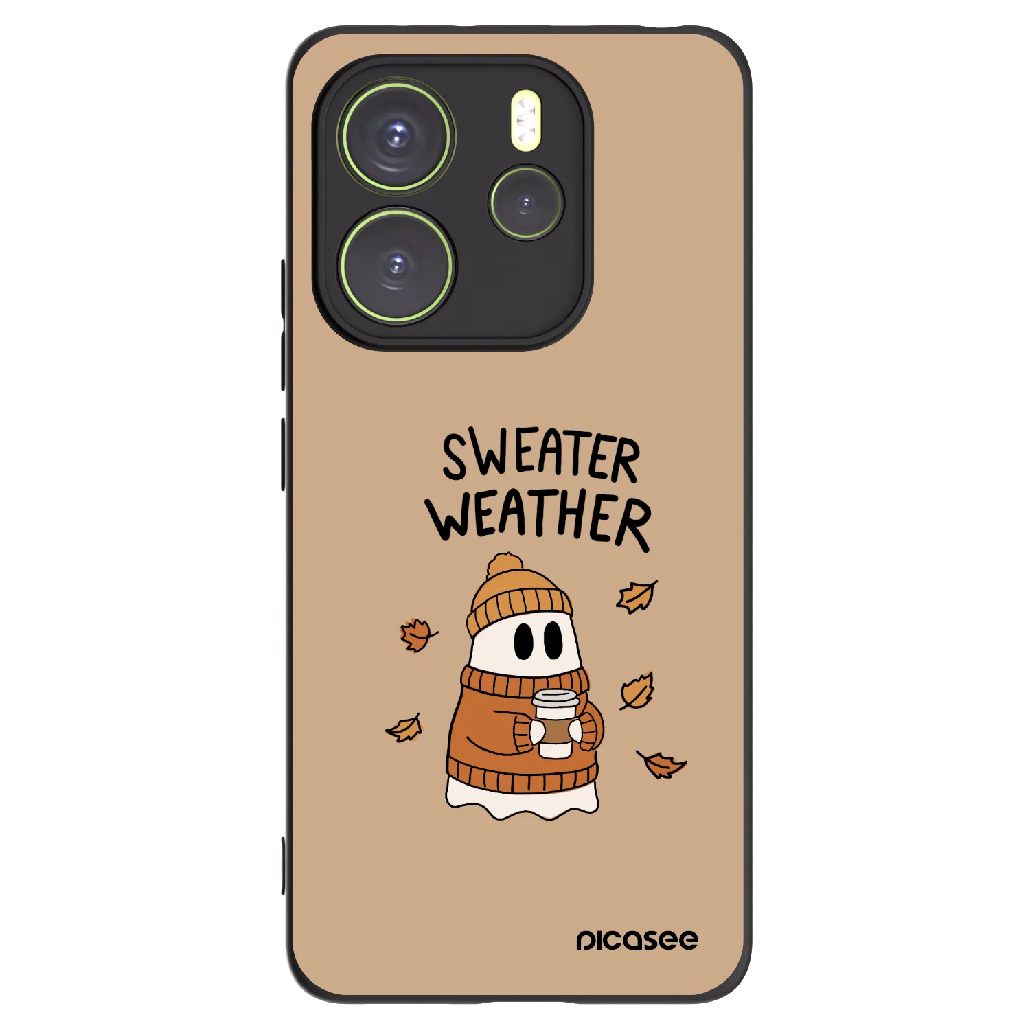 Picasee Μαύρη θήκη σιλικόνης για Xiaomi Redmi Note 14 4G - Sweater ghost