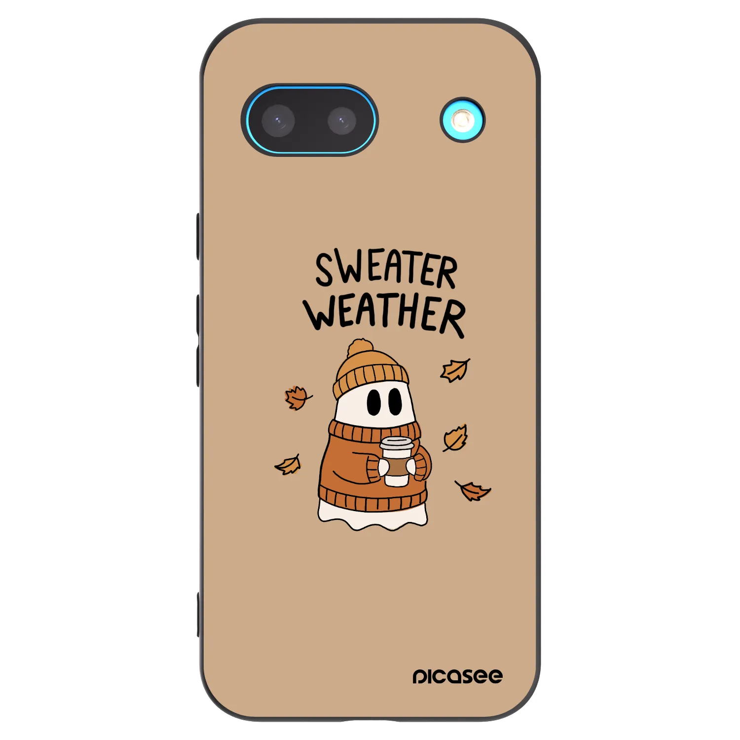 Picasee Μαύρη θήκη σιλικόνης για Google Pixel 8 - Sweater ghost