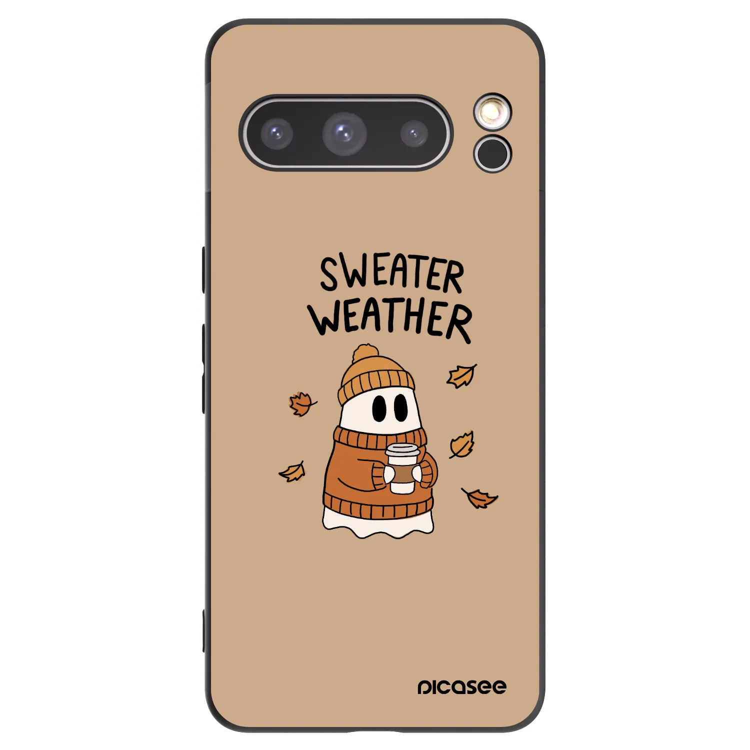 Picasee Μαύρη θήκη σιλικόνης για Google Pixel 8 Pro - Sweater ghost