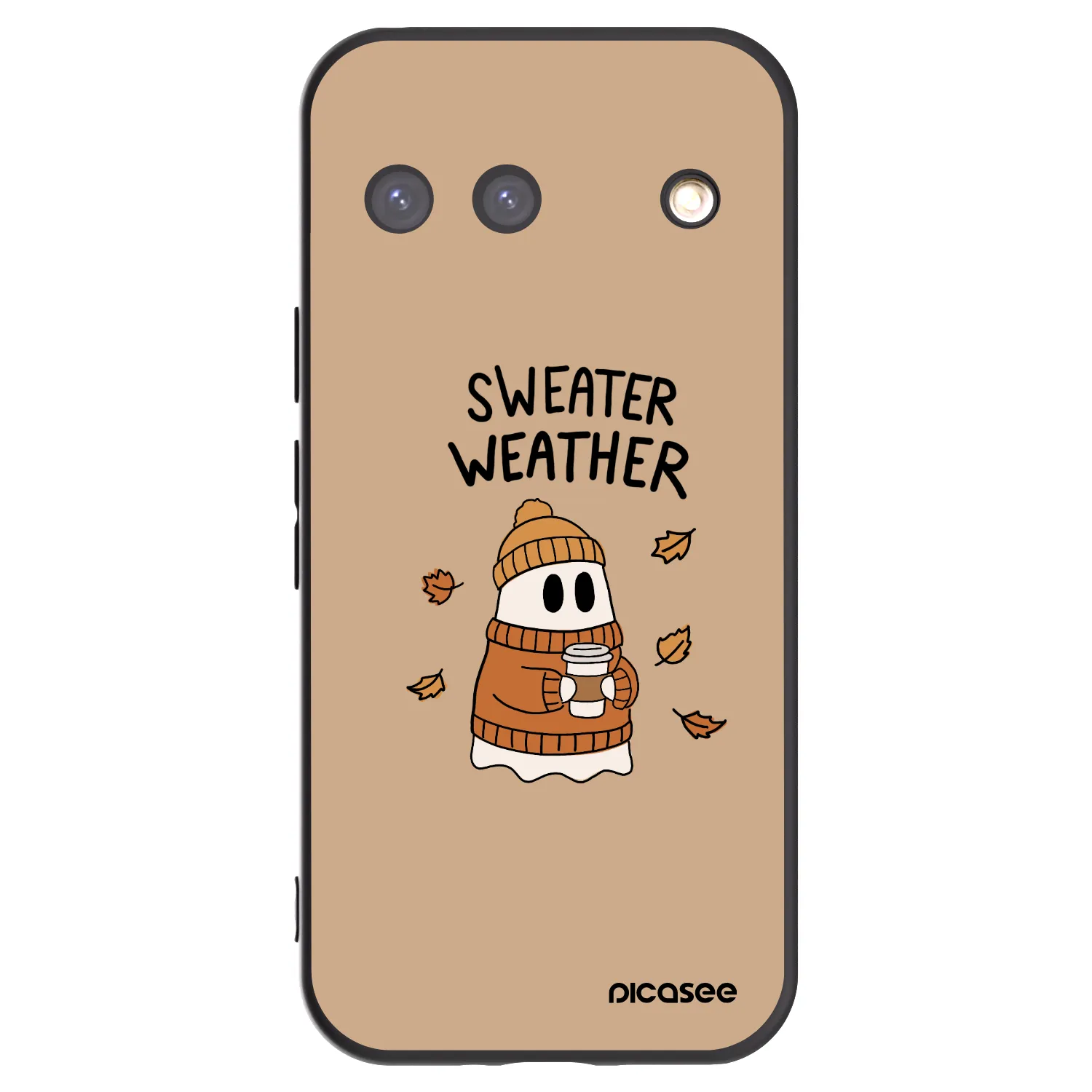 Picasee Μαύρη θήκη σιλικόνης για Google Pixel 9 - Sweater ghost
