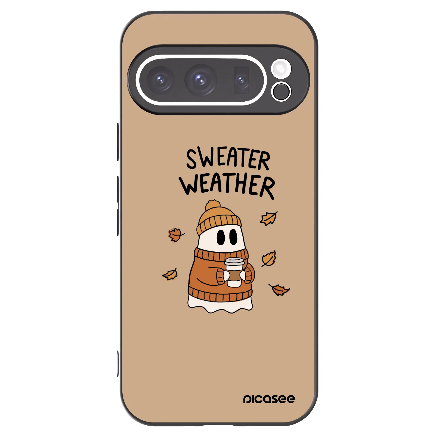 Picasee Μαύρη θήκη σιλικόνης για Google Pixel 9 Pro - Sweater ghost