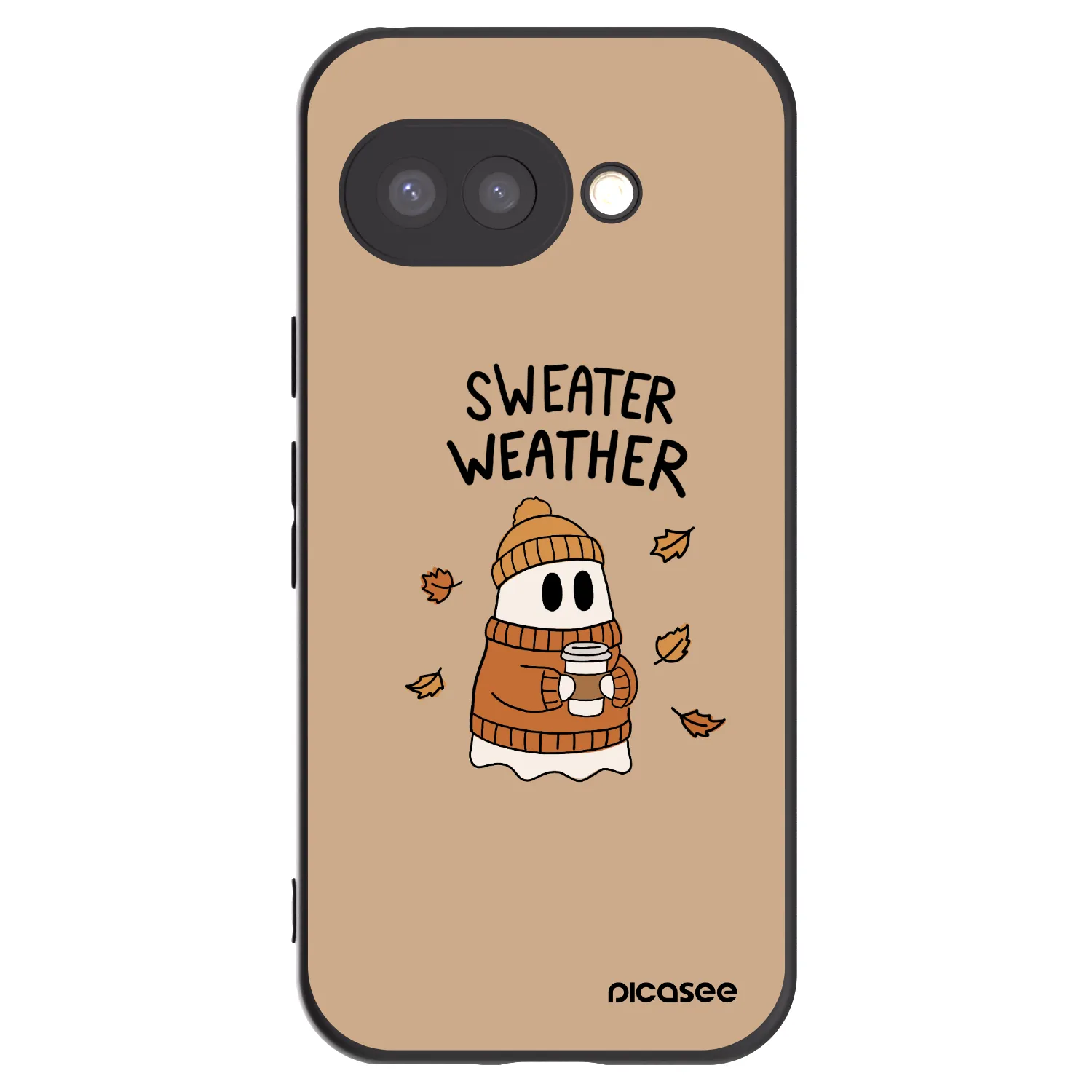 Picasee Μαύρη θήκη σιλικόνης για Google Pixel 9a - Sweater ghost
