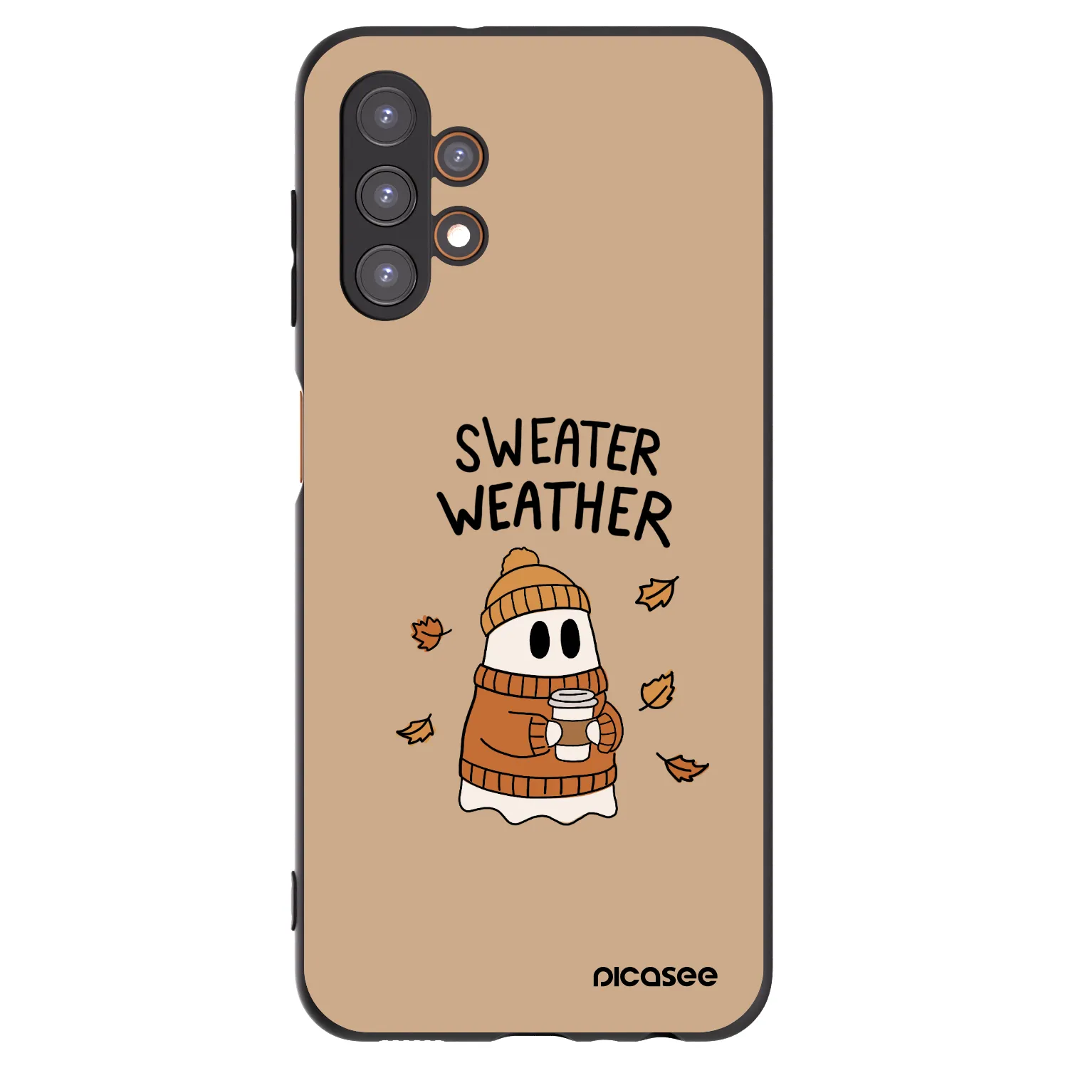 Picasee Μαύρη θήκη σιλικόνης για Samsung Galaxy A13 5G - Sweater ghost
