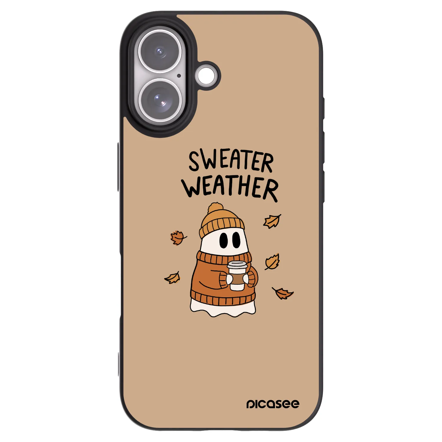Picasee Μαύρη θήκη σιλικόνης για Apple iPhone 17 - Sweater ghost