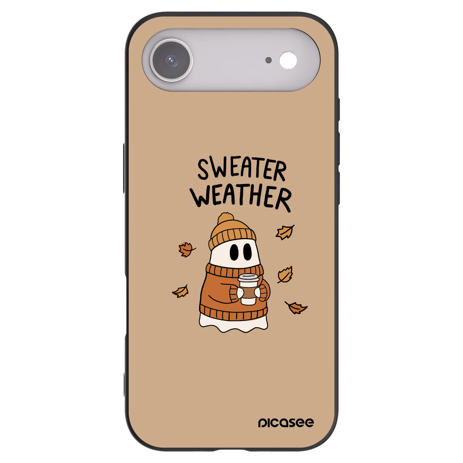Picasee Μαύρη θήκη σιλικόνης για Apple iPhone Air - Sweater ghost