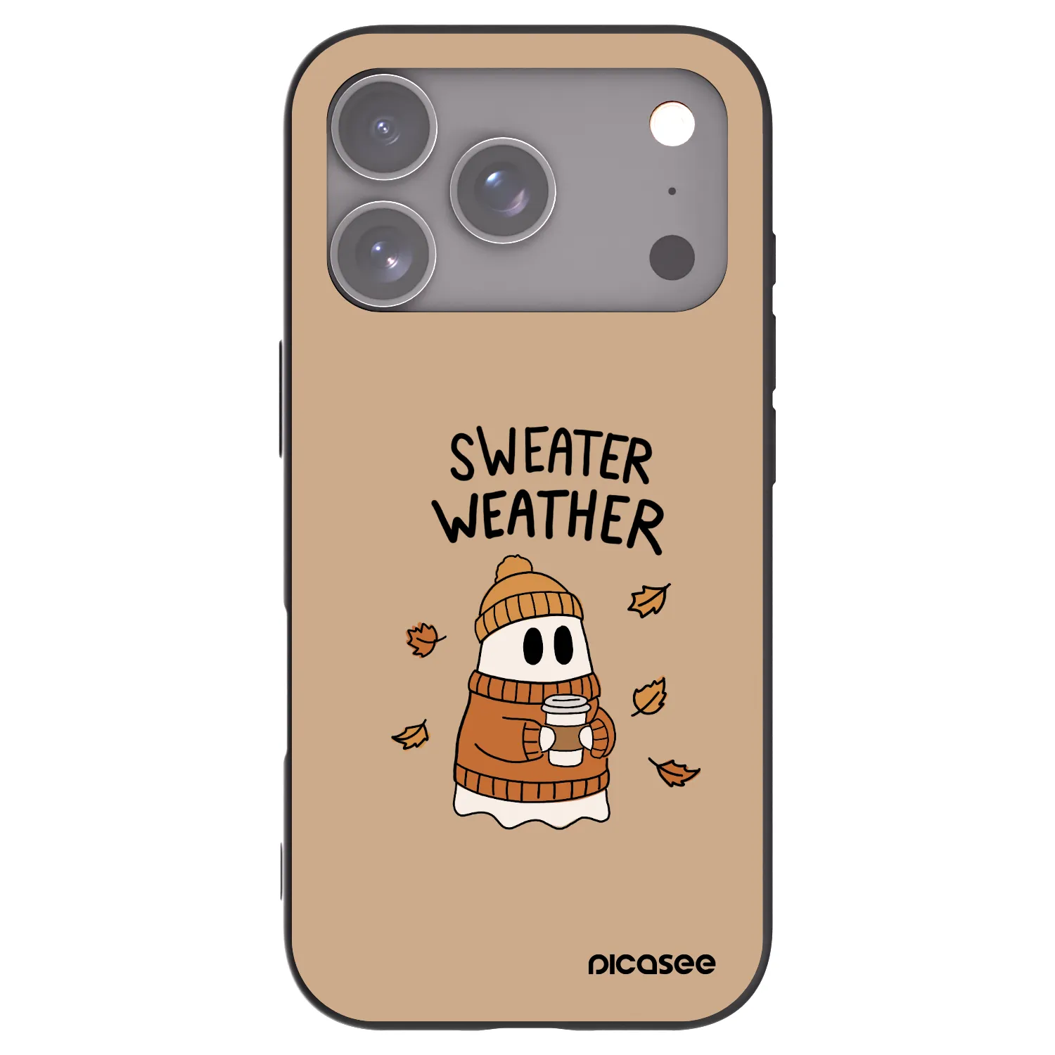 Picasee Μαύρη θήκη σιλικόνης για Apple iPhone 17 Pro - Sweater ghost