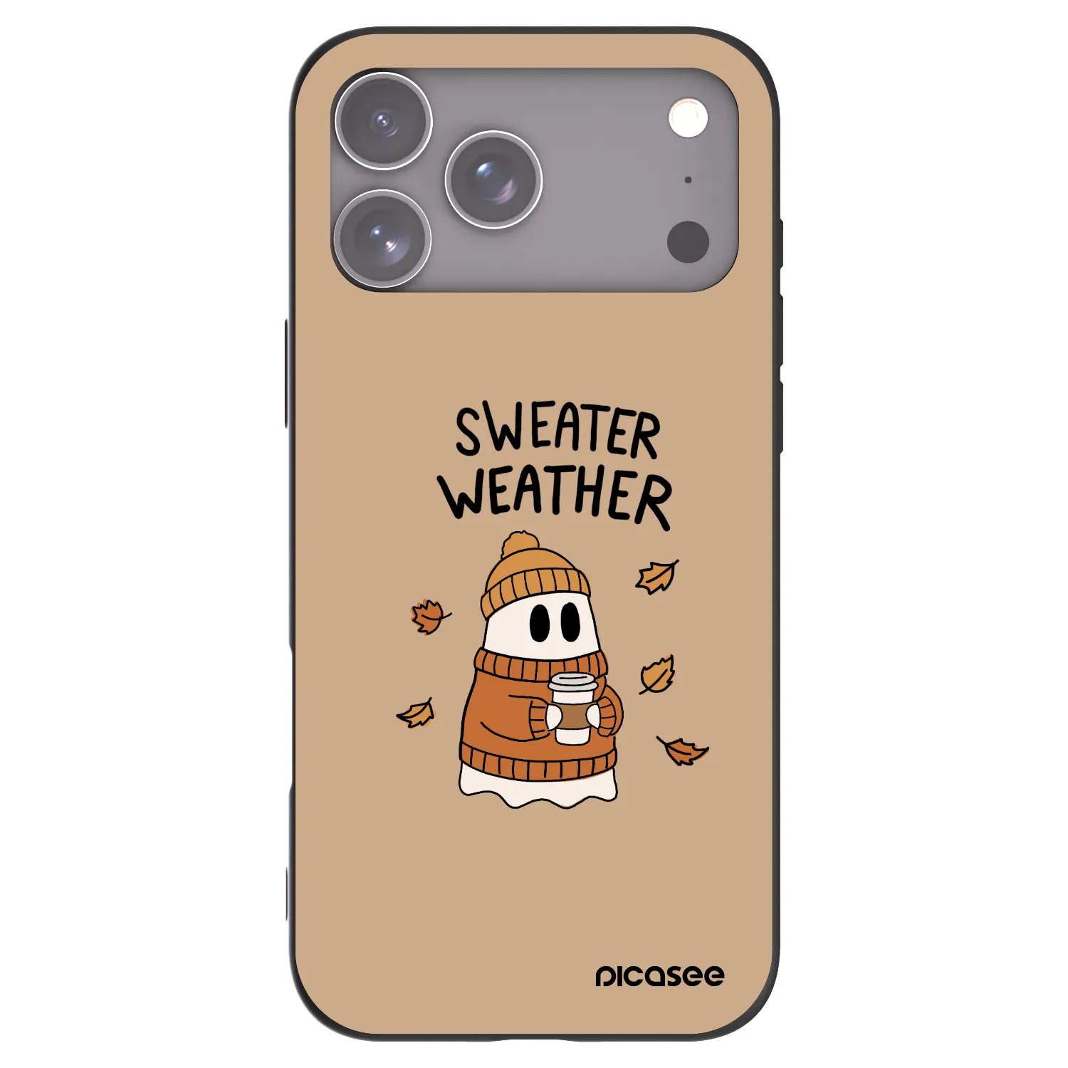 Picasee Μαύρη θήκη σιλικόνης για Apple iPhone 17 Pro Max - Sweater ghost