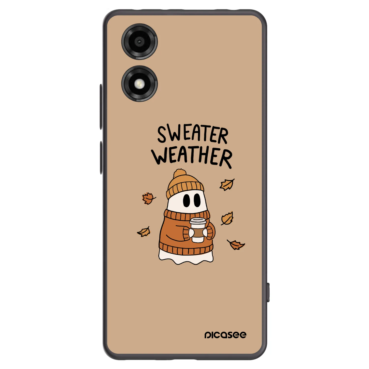 Picasee Μαύρη θήκη σιλικόνης για Motorola Moto E14 - Sweater ghost