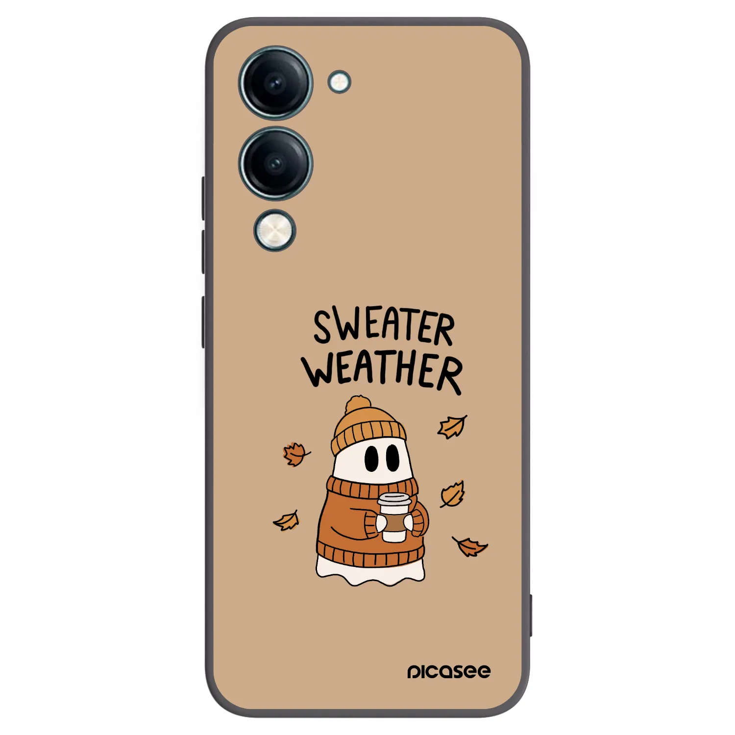 Picasee Μαύρη θήκη σιλικόνης για Vivo Y29s 5G - Sweater ghost