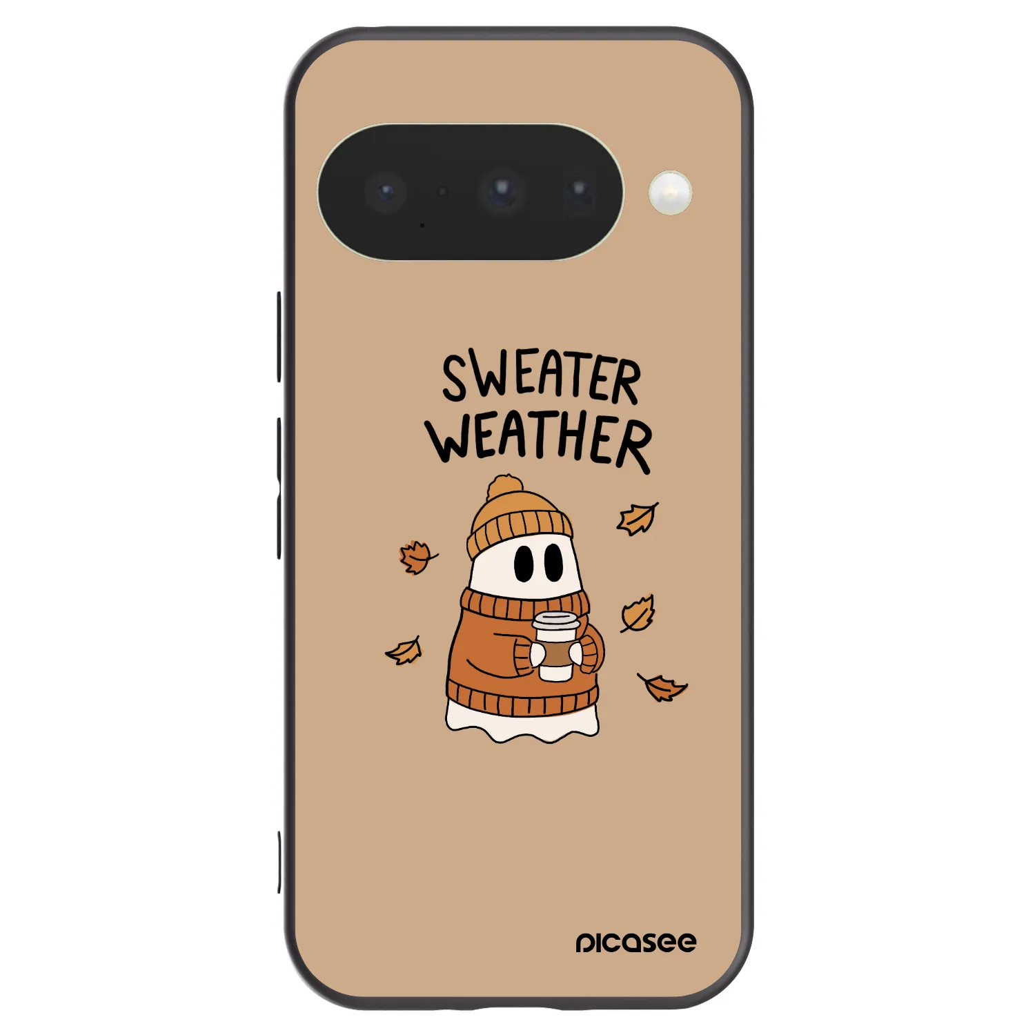 Picasee Μαύρη θήκη σιλικόνης για Google Pixel 10 - Sweater ghost